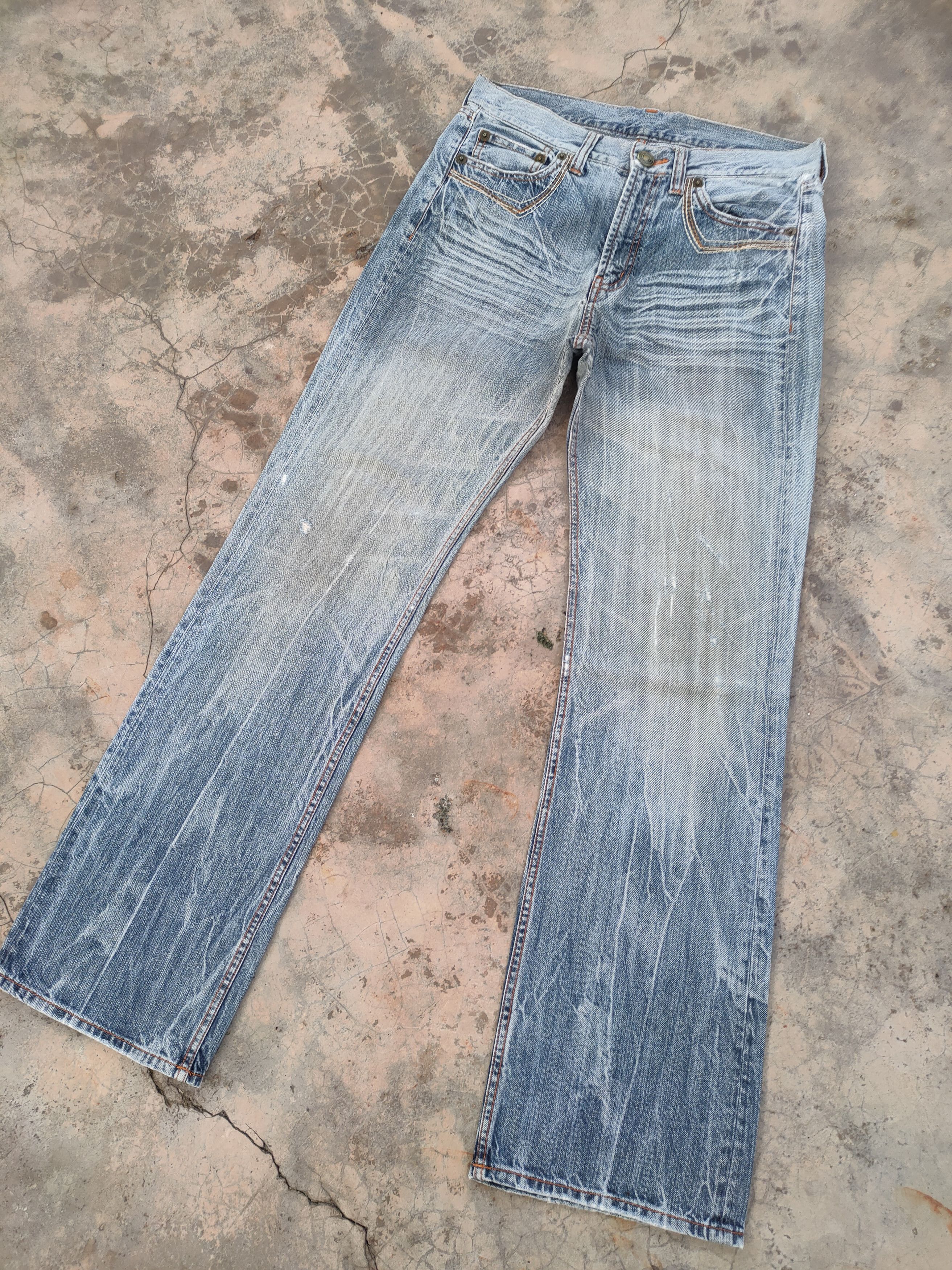 Japanese Brand Vintage Japanese flare bootcut faded denim jeans pants Size US 32 / EU 48 - 1 Thumbnail