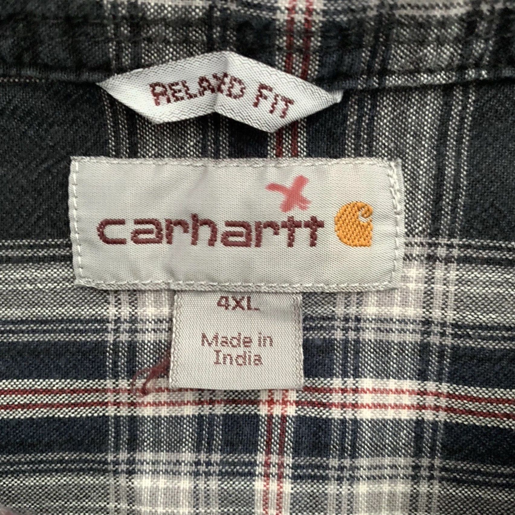 Carhartt VINTAGE Carhartt Plaid Shirt Mens 4XL Long Sleeve Work Utility Pockets Woven Size US XXL / EU 58 / 5 - 2 Thumbnail