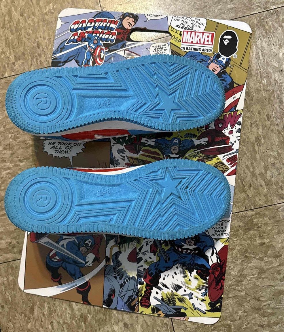 Bape × Marvel Comics Bape X Marvel Captain America Bapestas Sz-12 Size US 12 / EU 45 - 5 Thumbnail