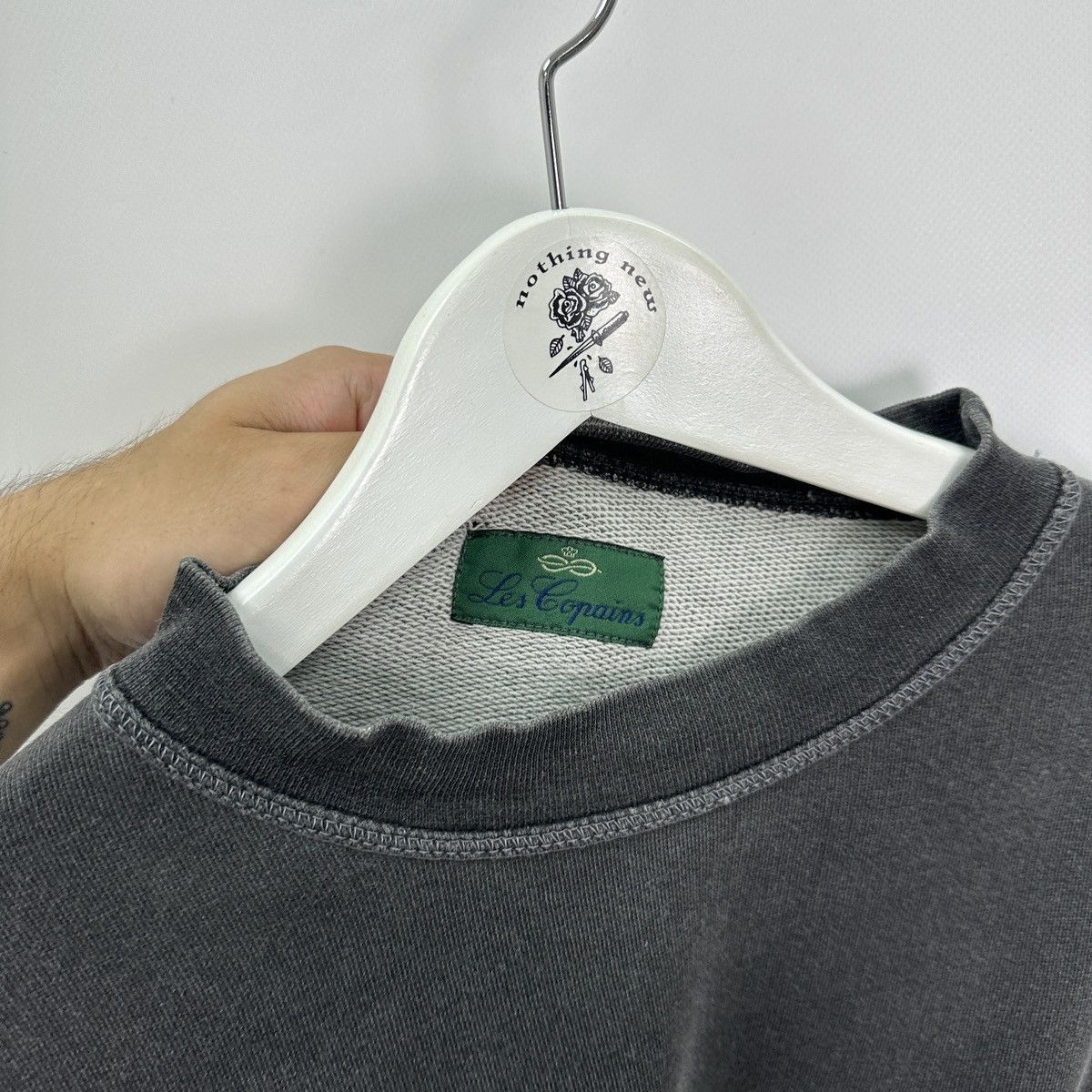 Vintage Vintage 90s Les Copains Washed Embroidered sweatshirt Italy Size US XL / EU 56 / 4 - 6 Thumbnail