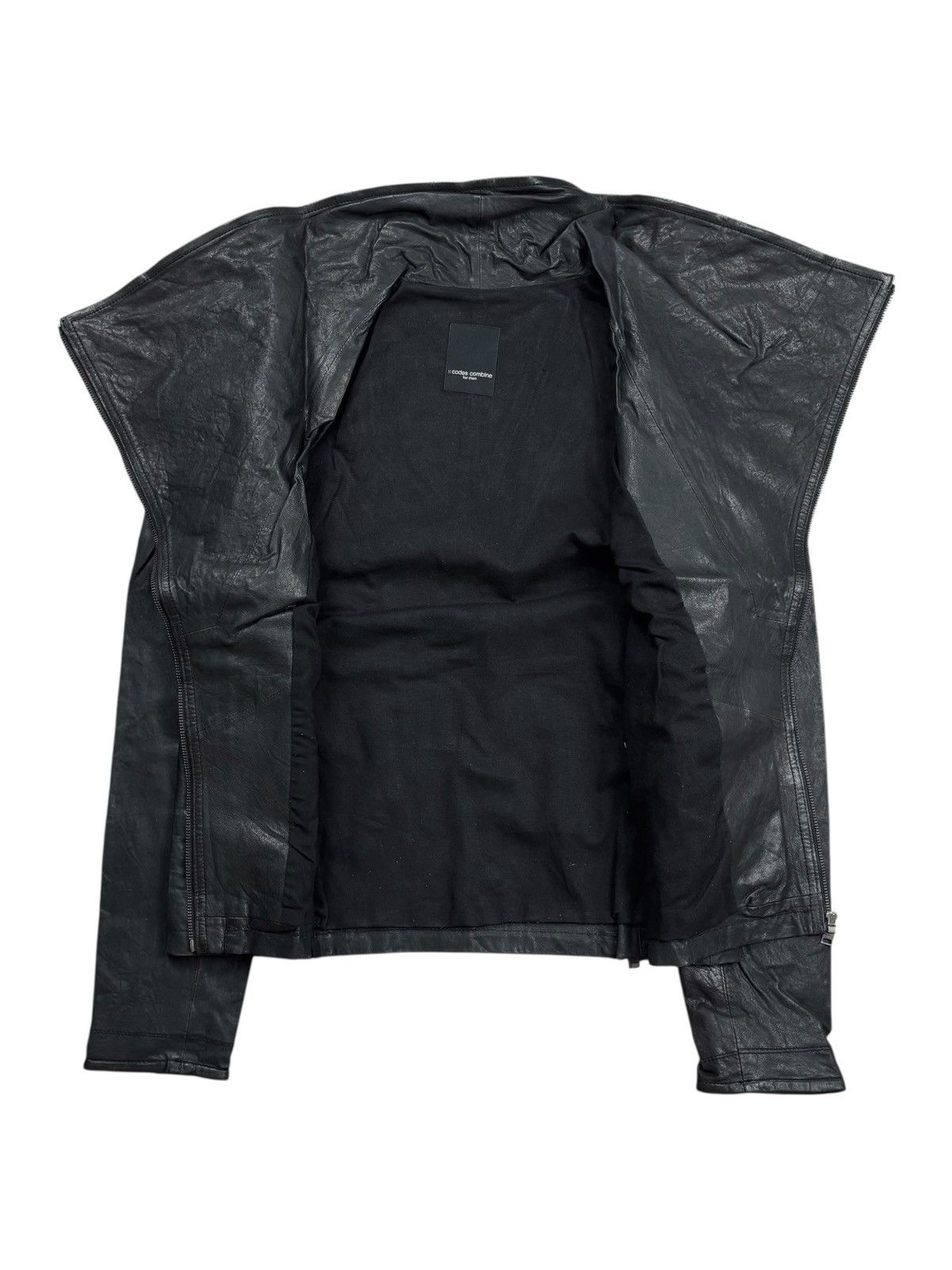 Tornado Mart 2000s Codes Combine - Asymetrical Zips Leather Jacket Size US M / EU 48-50 / 2 - 3 Thumbnail