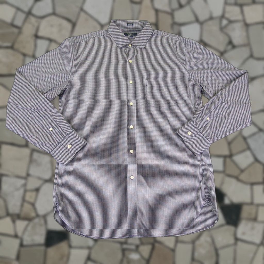 J.Crew J.CREW Button-Up Shirt Mens Large Blue Plaid 80s Wrinkle Free Casual Cotton Button Front Pocketed Size US L / EU 52-54 / 3 - 1 Thumbnail