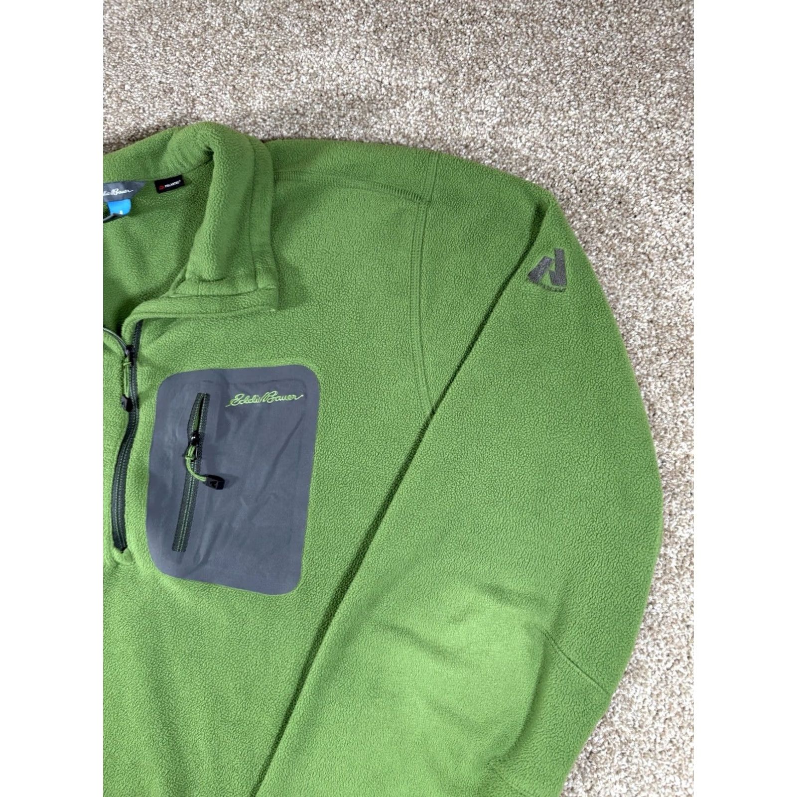 Eddie Bauer Eddie Bauer First Ascent Polartec Quarter Zip Fleece Mens LT Green 1/4 Zip Logo Pullover Big & Tall Shirt Sweatshirt Outdoor Hiking Mens Size US L / EU 52-54 / 3 - 2 Thumbnail
