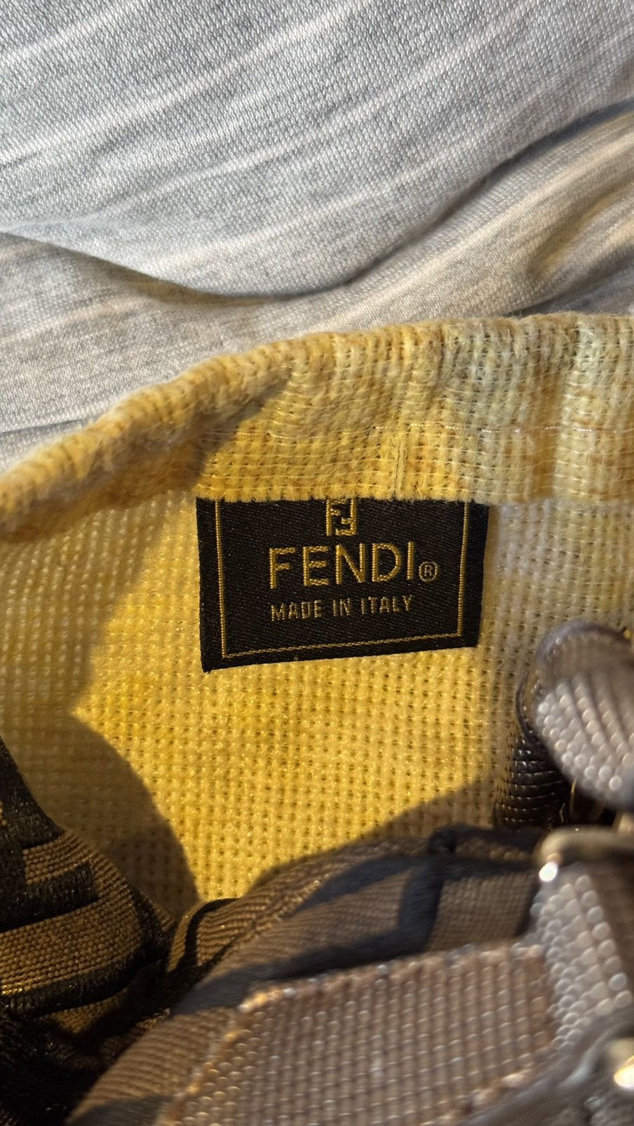 Fendi FENDI Gold/Black Zucca Print Canvas Mia Flap Bag Size ONE SIZE - 19 Thumbnail