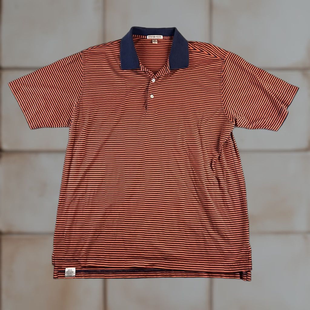Peter Millar VINTAGE Peter Millar Polo Shirt Men’s XL Orange Blue Striped Casual Mens XL Blue Striped Polo Shirt Size US XL / EU 56 / 4 - 1 Thumbnail