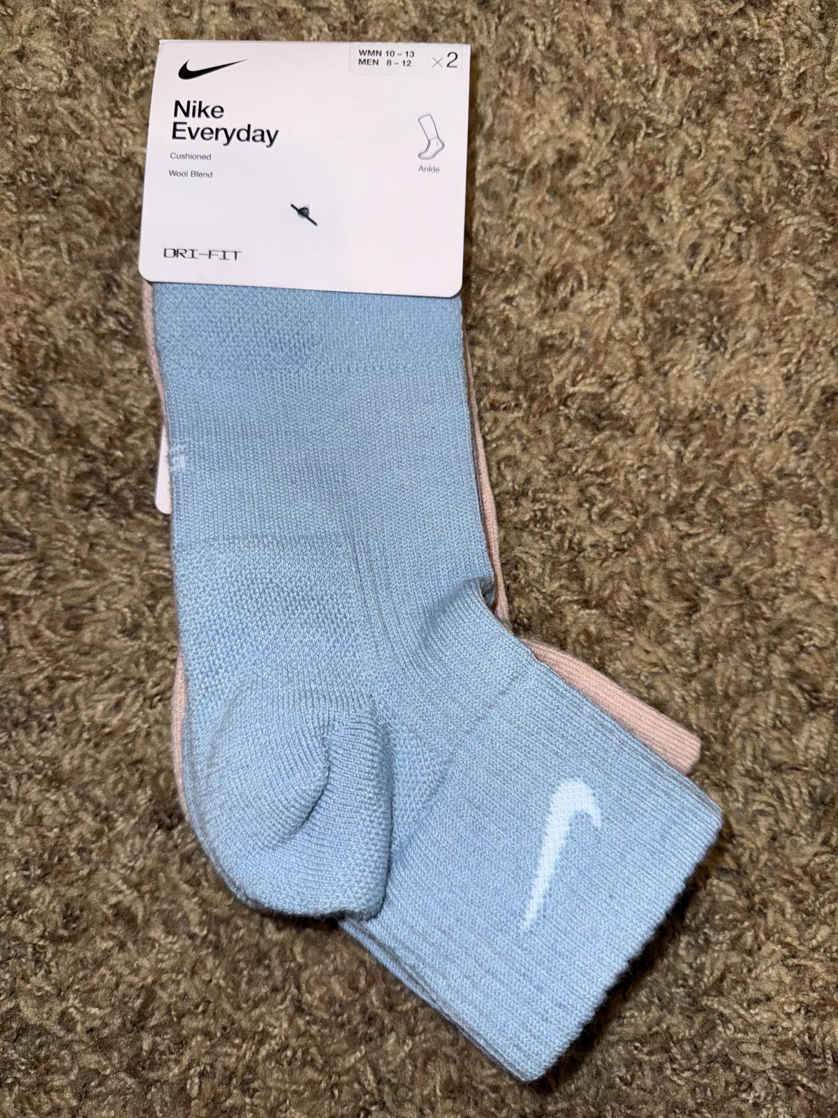 Nike Nike Everyday Wool Cushioned Ankle Socks- 2 Pair Size ONE SIZE - 1 Thumbnail