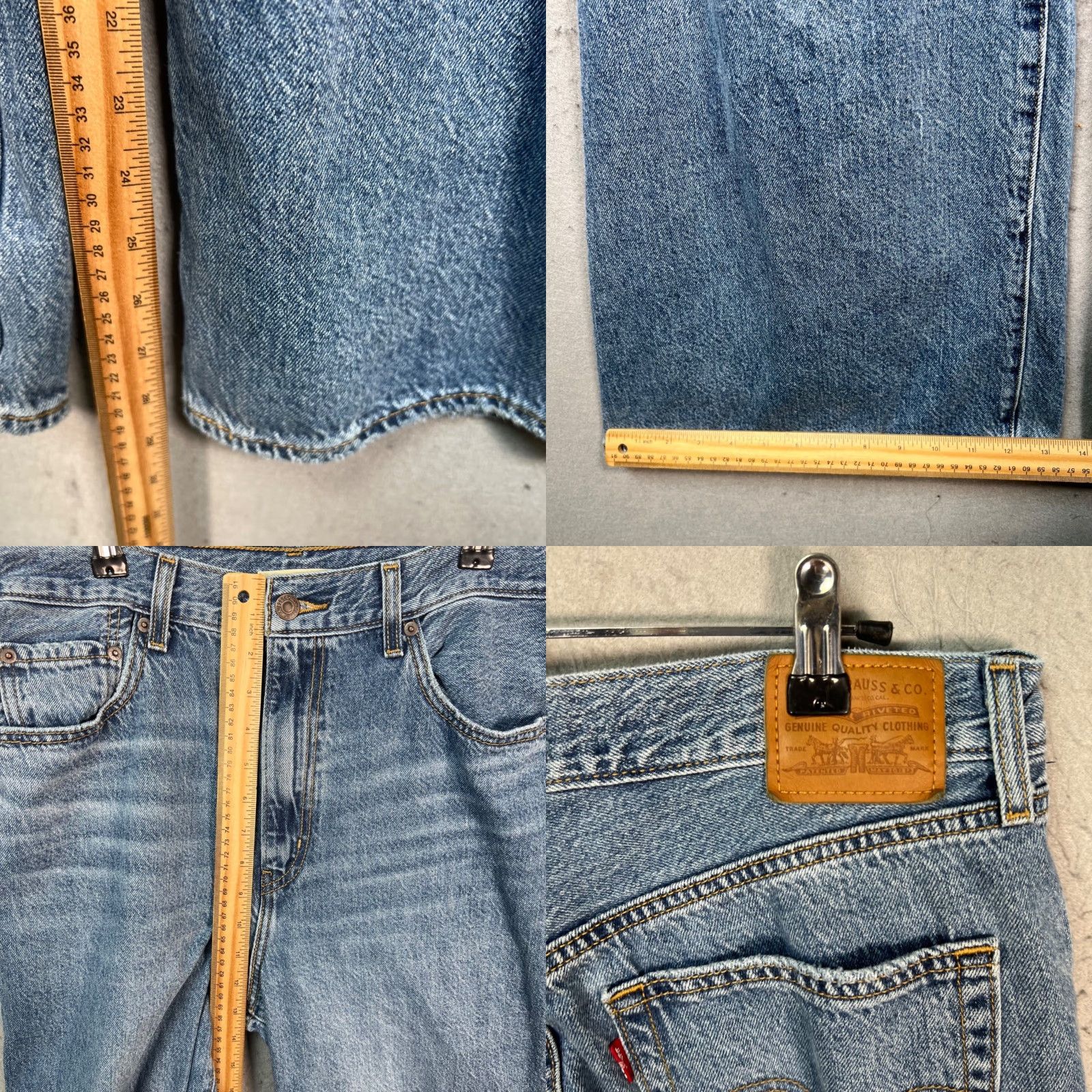 Levi's VINTAGE Levis Womens Jeans 32 x 29 High Loose Flare Distressed Wide Leg Light Wash Denim 5-Pocket Womens Size 24" / US 00 / IT 34 - 8 Thumbnail