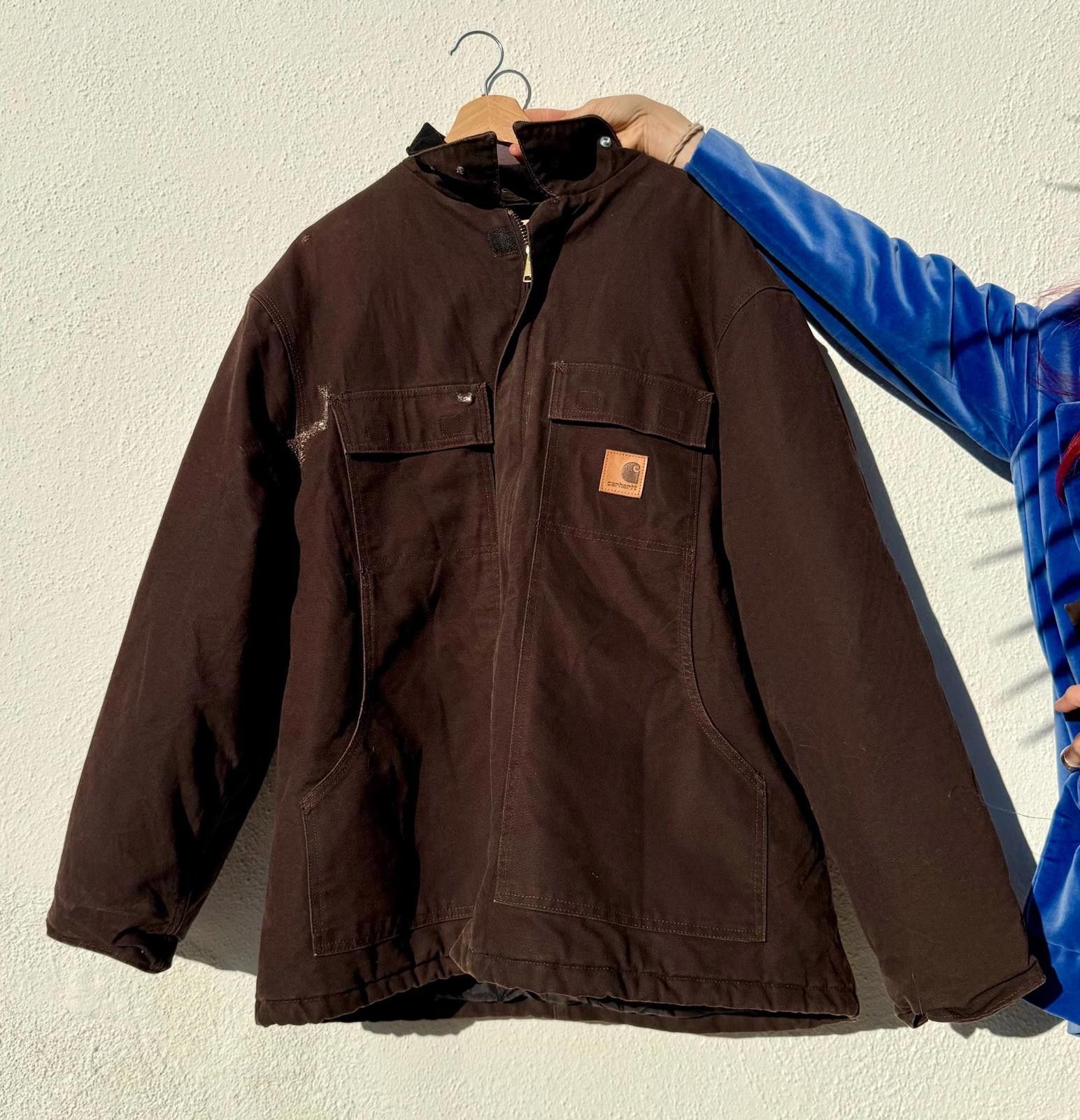 Carhartt Vtg Brown Carhartt Arctic Jacket Quilt Lined Coat Hood XL Size ONE SIZE - 6 Thumbnail