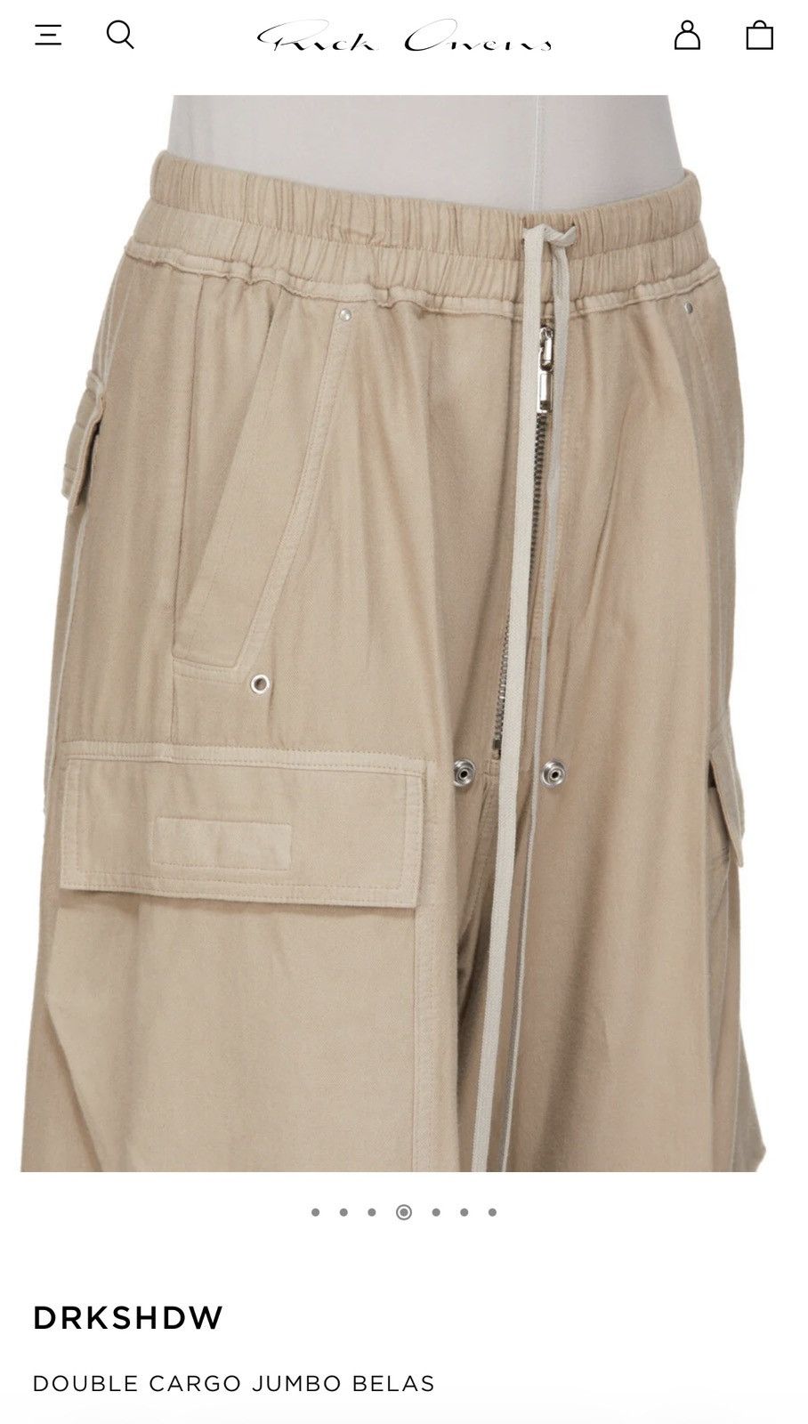 Rick Owens Drkshdw BNWT $885 Rick Owens Drkshdw Double Cargo Jumbo Belas Woven Size US 36 / EU 52 - 4 Thumbnail