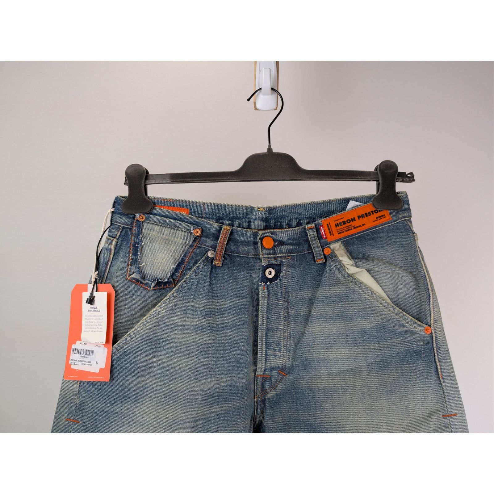 Heron Preston o1rshd1 Levi's 501 Vintage Wash Denim Jeans in Blue Size US 34 / EU 50 - 3 Thumbnail