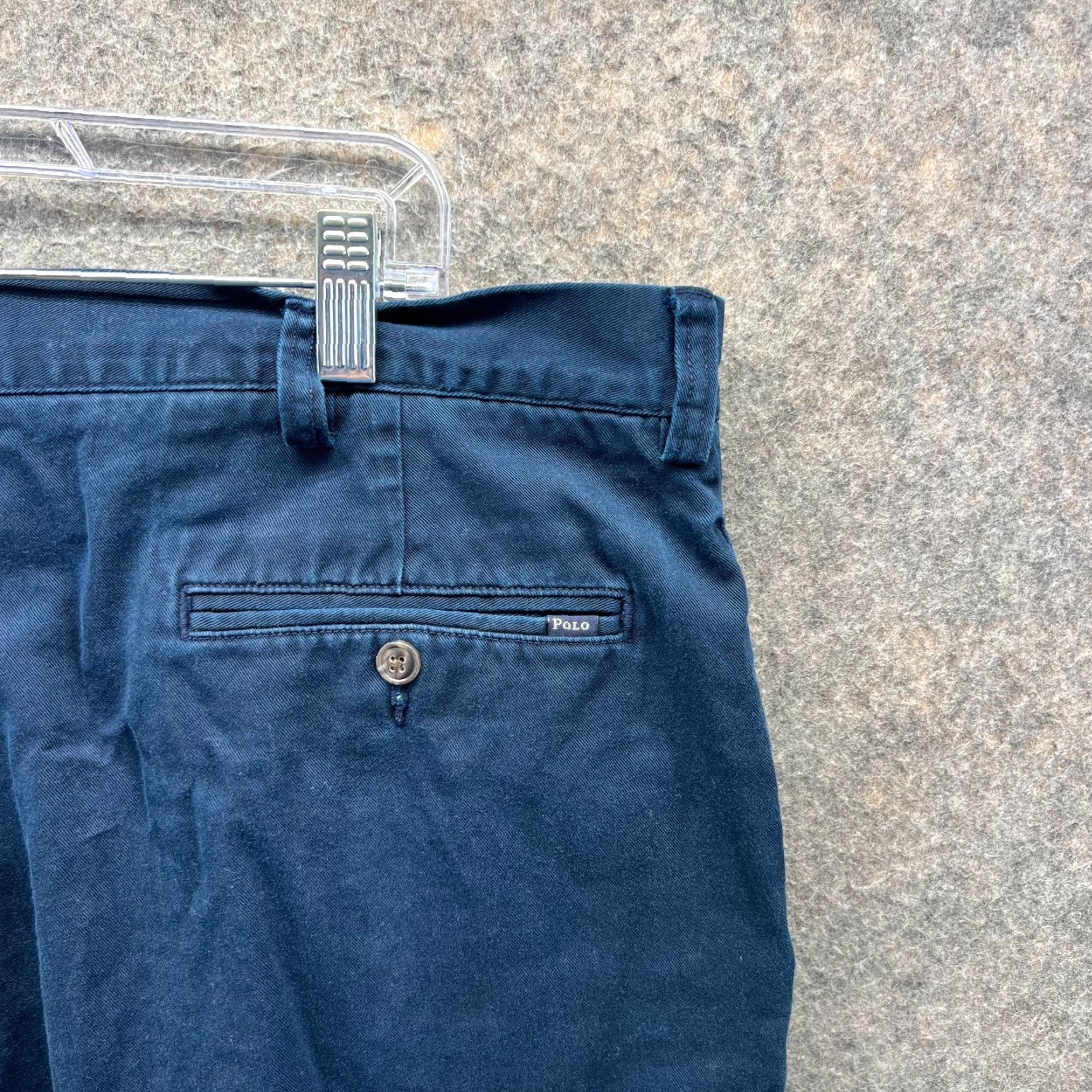 Polo Ralph Lauren VINTAGE Ralph Lauren Shorts Mens 38 Blue Navy Chino Pleated 9' Canvas Cotton Shirt Size US 38 / EU 54 - 3 Thumbnail