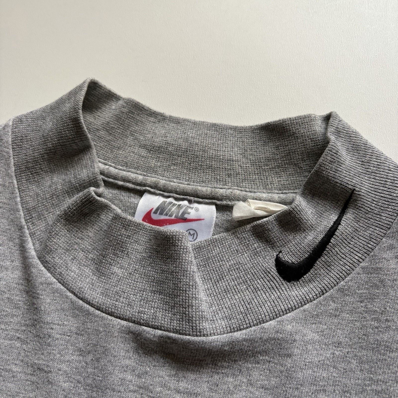 Nike × Vintage Vintage 90s Nike Shirt Medium Grey Long Sleeve Mock Neck USA Size US M / EU 48-50 / 2 - 3 Thumbnail