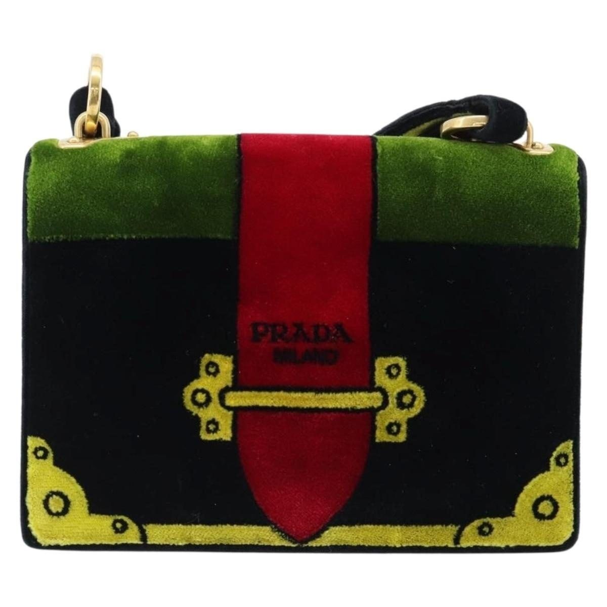 Prada Prada Galleria Velour Shoulder Bag Multicolor Size ONE SIZE - 1 Thumbnail