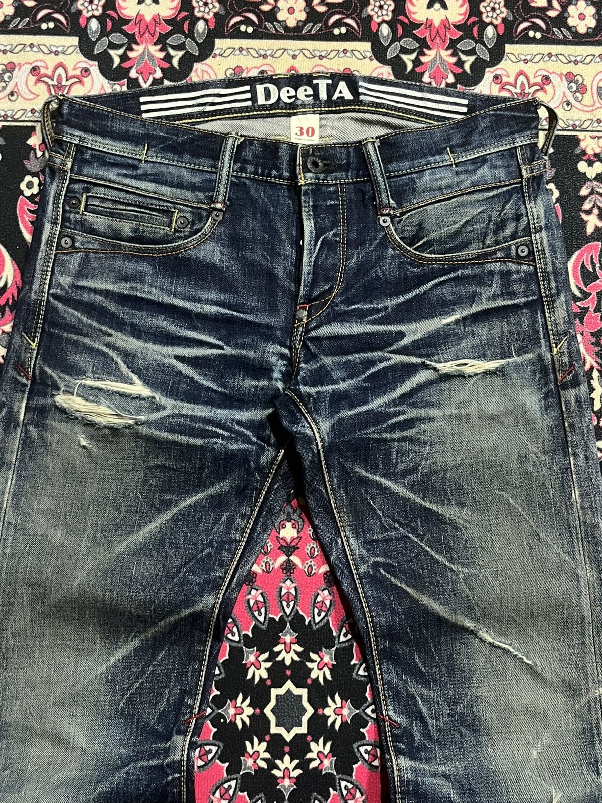 Japanese Brand ⚡️Insane⚡️Vintage Japanese DeeTA Heavy Whisker Selvedge Jeans Size US 30 / EU 46 - 4 Thumbnail
