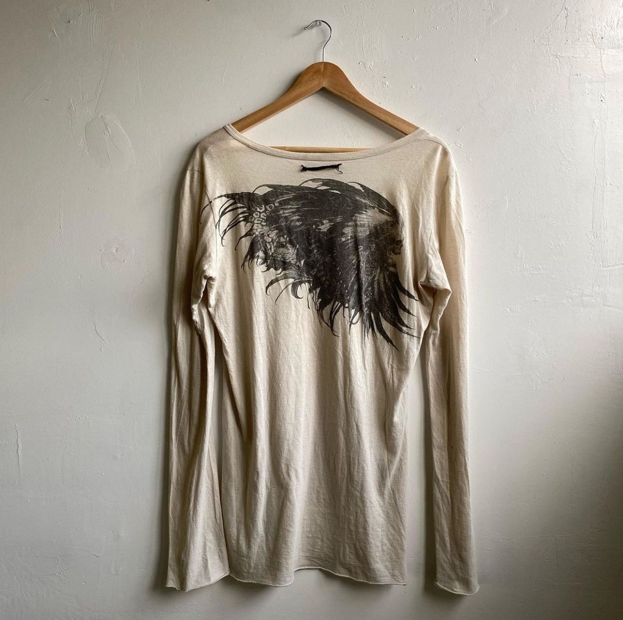image of If Six Was Nine ‘Reincarnation’ Flared Long-Sleeve in Khaki, Men's (Size Medium)