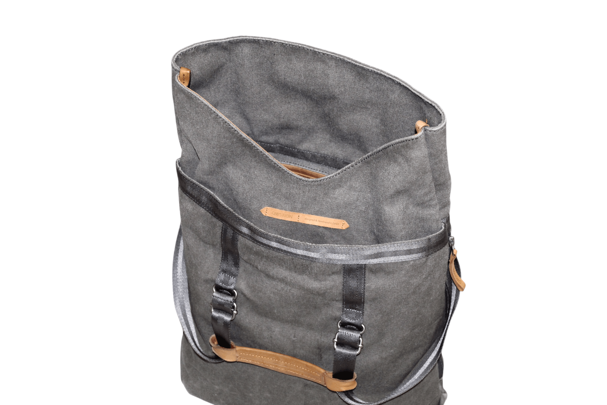 QWSTION Qwstion Canvas Day Tote-Organic Washed Grey. Laptop bag Size ONE SIZE - 11 Thumbnail