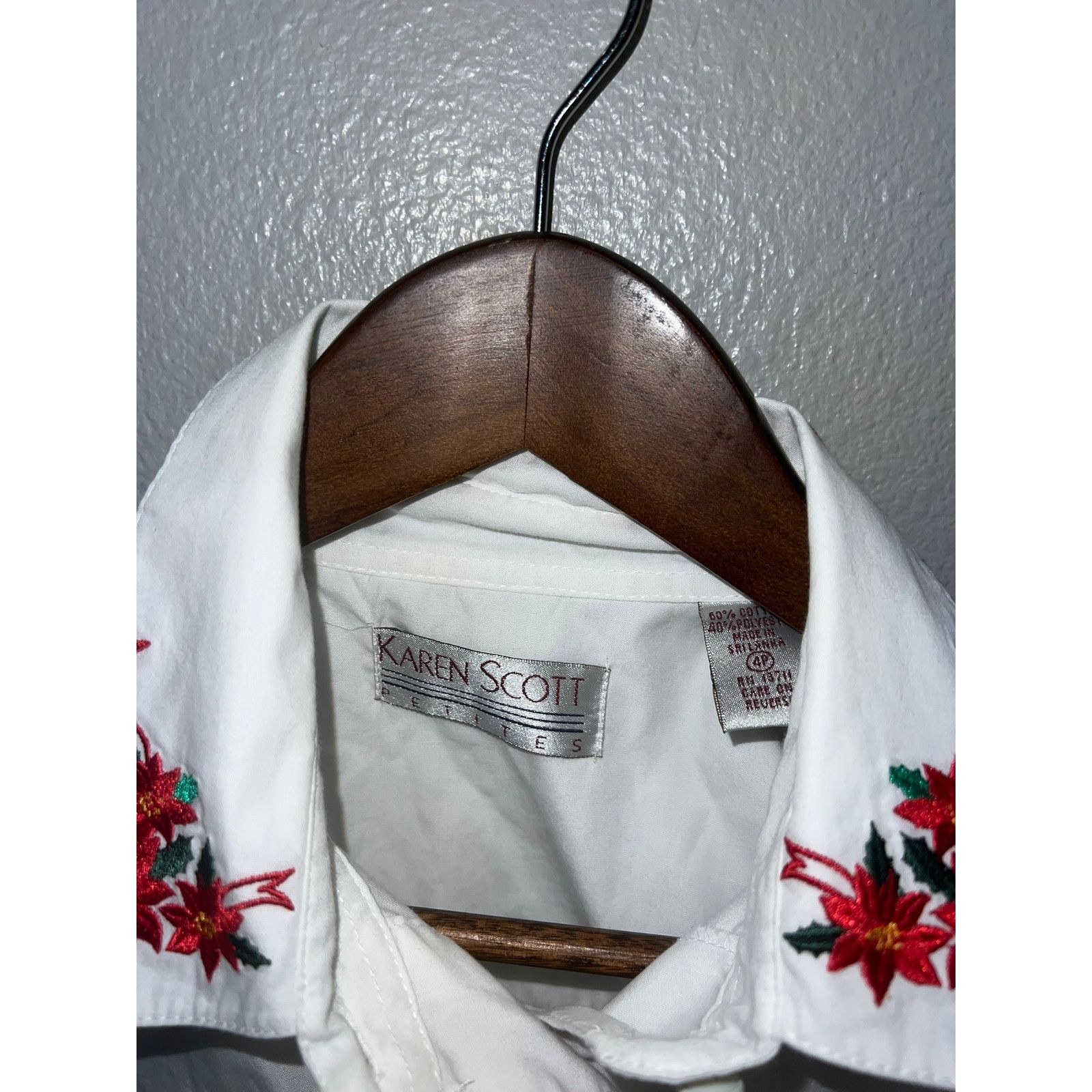 Vintage Women's Karen Scott Petites Shirt Button Down Top 4P Petite Size S / US 4 / IT 40 - 8 Thumbnail