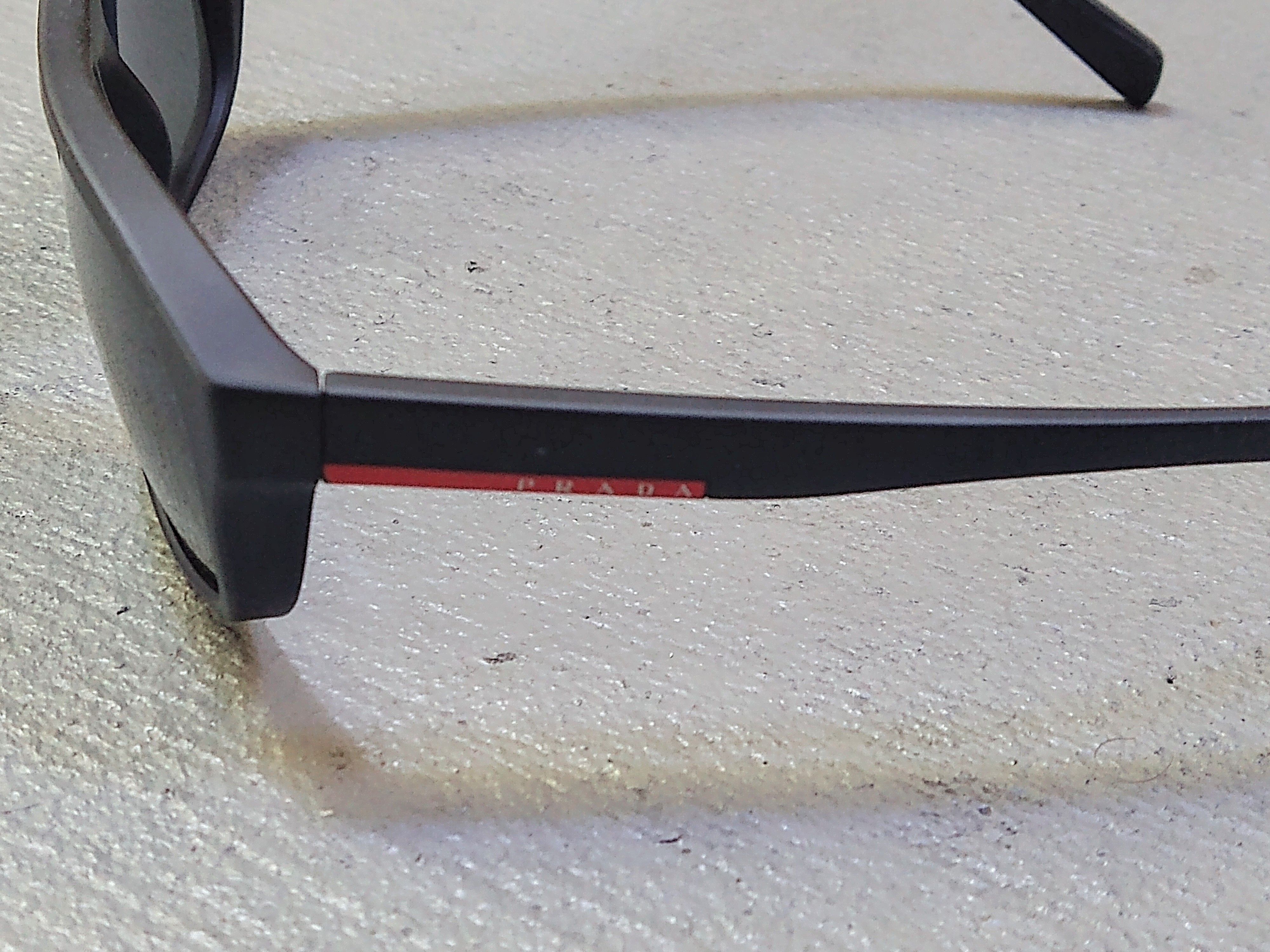 Prada Prada Sunglasses SPS 01R Black Blue Lens Linea Rossa Size ONE SIZE - 4 Thumbnail