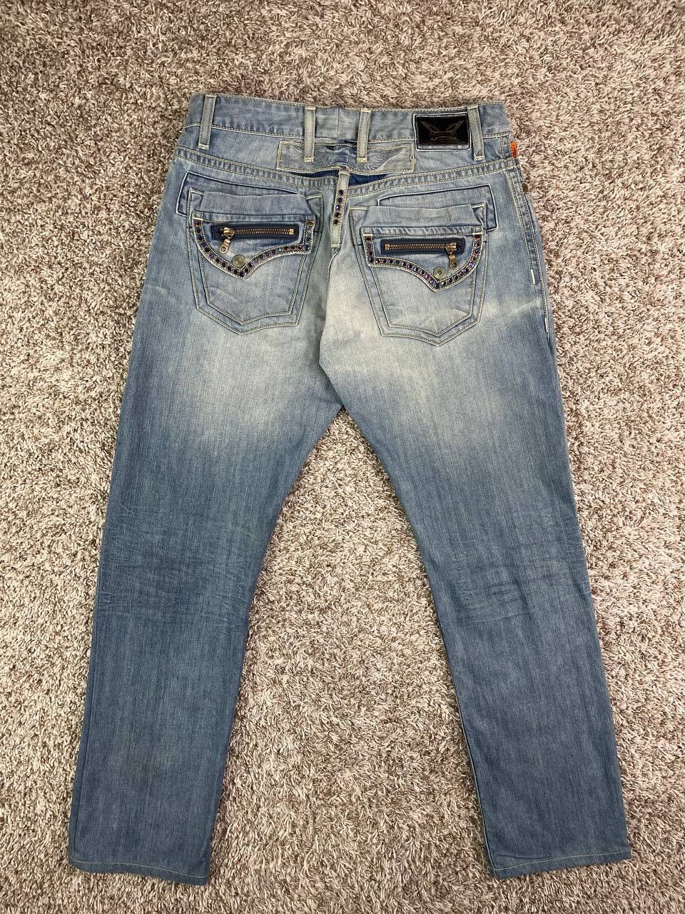 Robins Jeans Robin's Jean Zip RND Flap Studded Blue Jeans Size US 38 / EU 54 - 22 Thumbnail