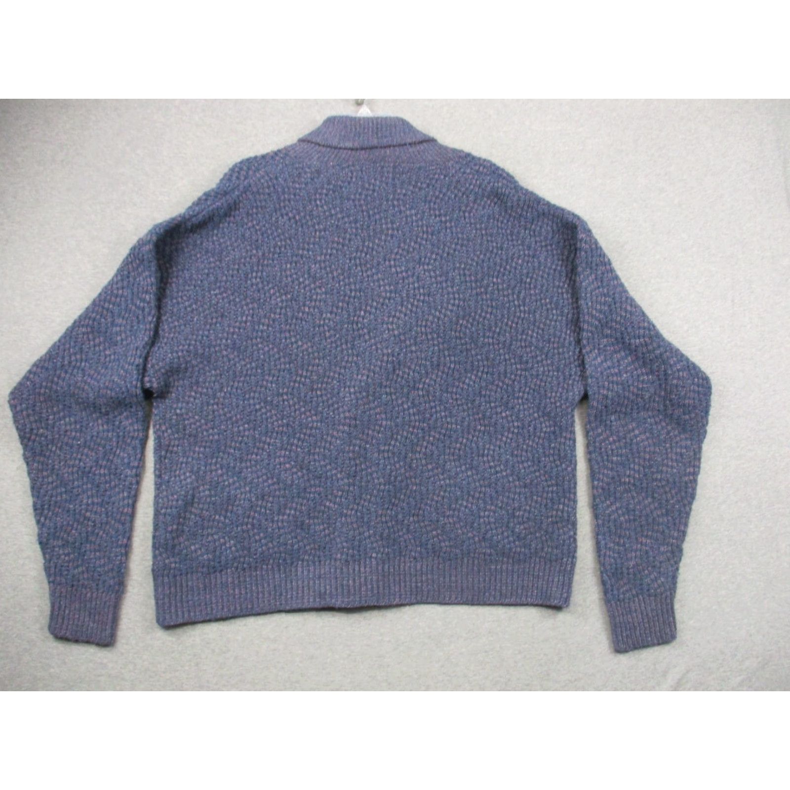 Vintage VINTAGE LL Bean Cardigan Sweater Men's Indigo Blue Organic Cotton Waffle Heavyweight Vtg Size US XL / EU 56 / 4 - 6 Thumbnail