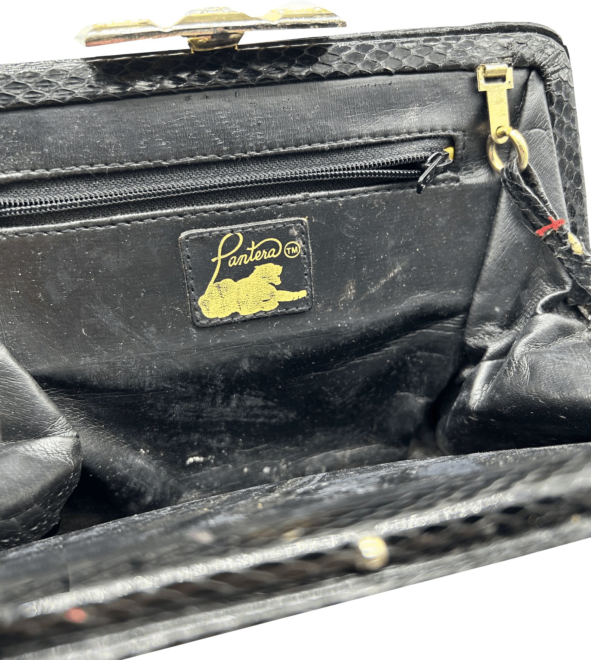 Vintage 1960's Black Snakeskin Evening Bag Size ONE SIZE - 6 Thumbnail