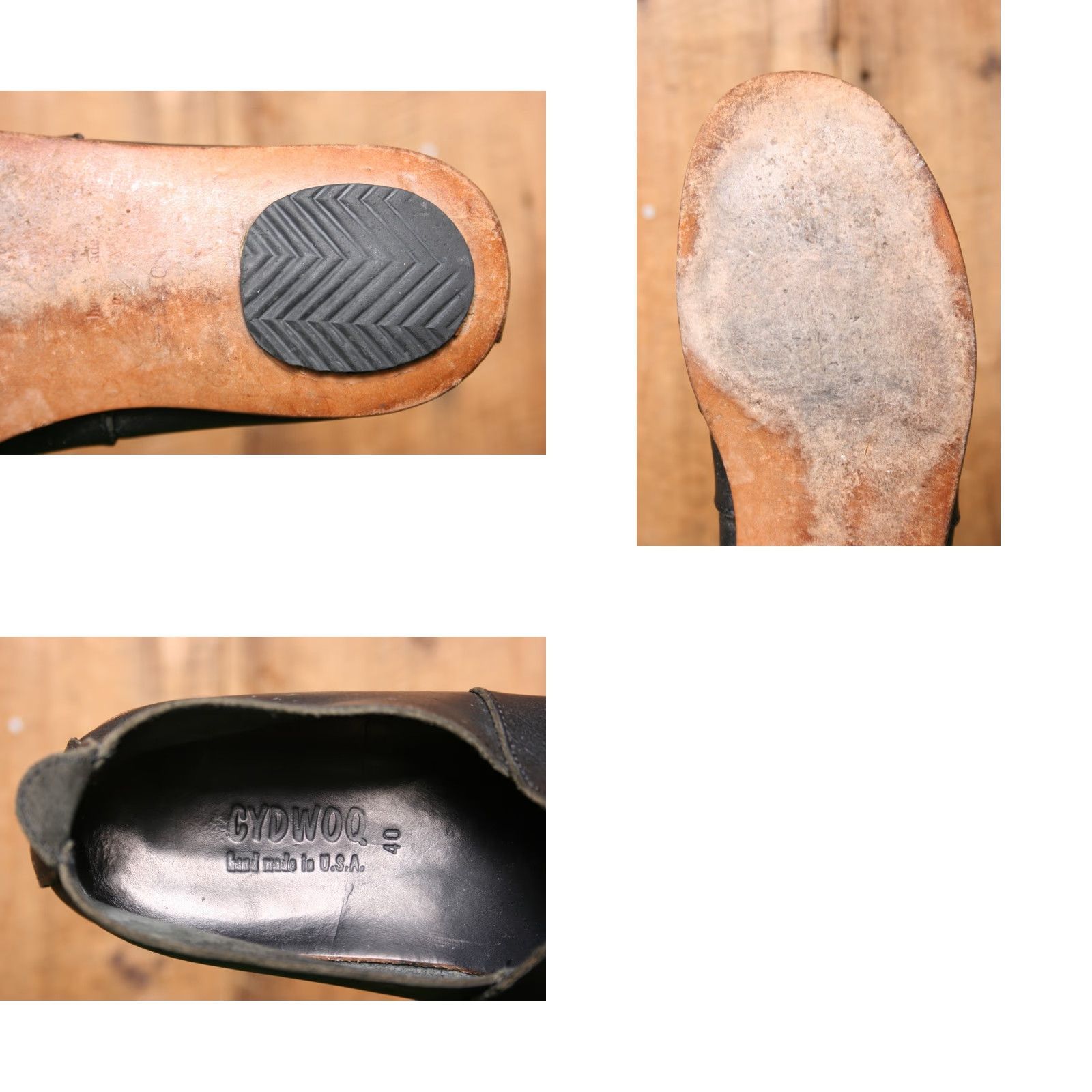 Vintage CYDWOQ Sabates W Black Leather Slip On Loafers Womens 10 EUR 40 Schuh Flats Union US 10 Platform Size US 10 / IT 40 - 8 Thumbnail