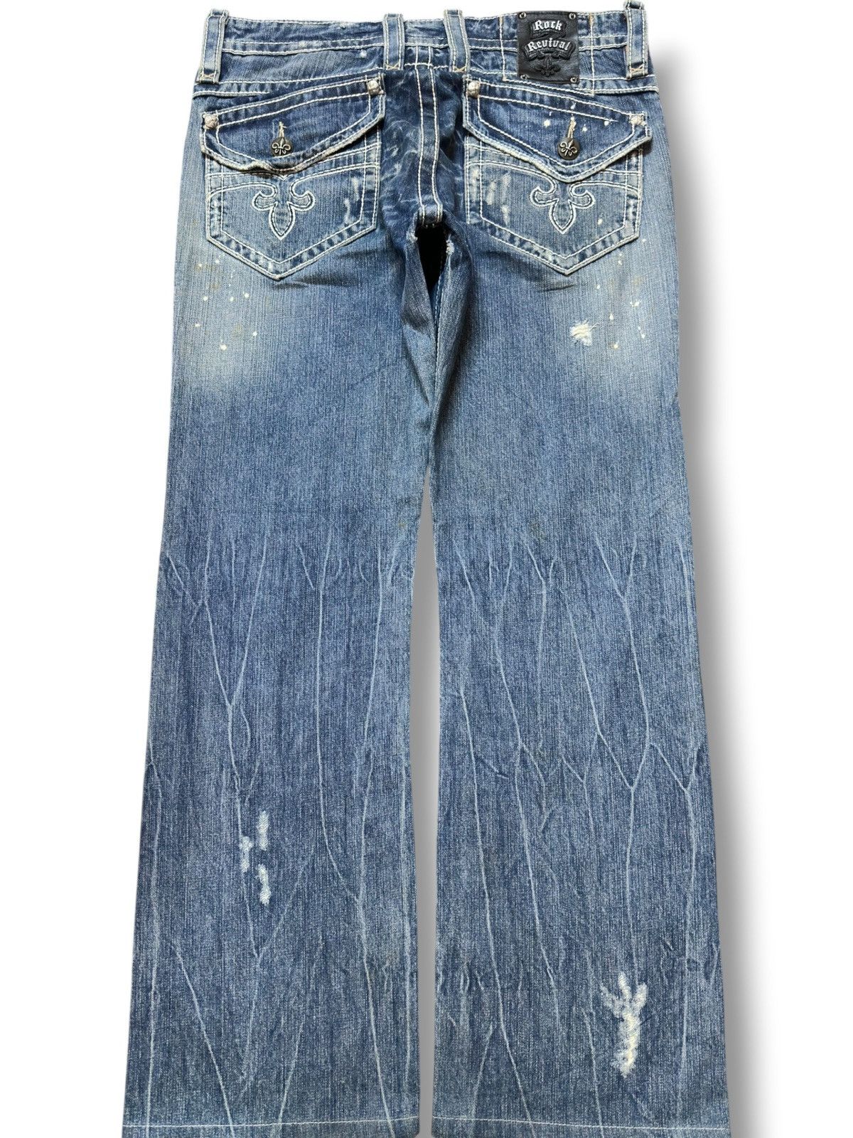 Rock Revival Vintagw Rock Revival Kurt Straight Faded Studded Denim Size US 34 / EU 50 - 4 Thumbnail