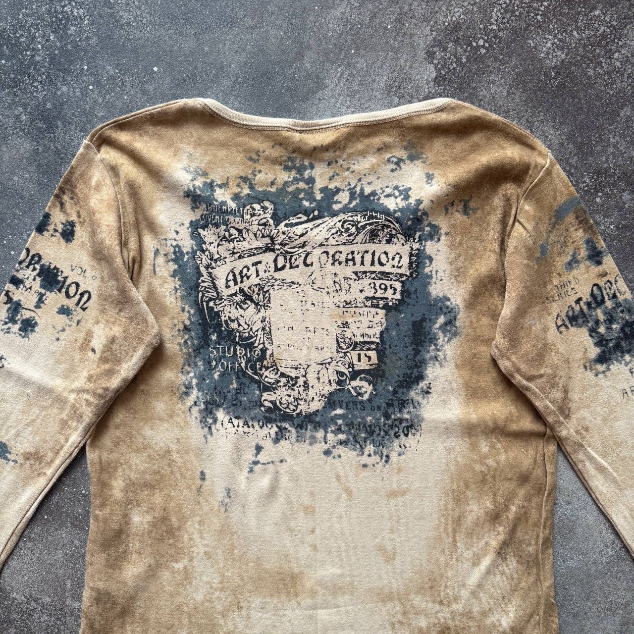 If Six Was Nine Avant-Garde Vintage Gothic Print Punk Rave Long Sleeve Top Size M / US 6-8 / IT 42-44 - 9 Thumbnail