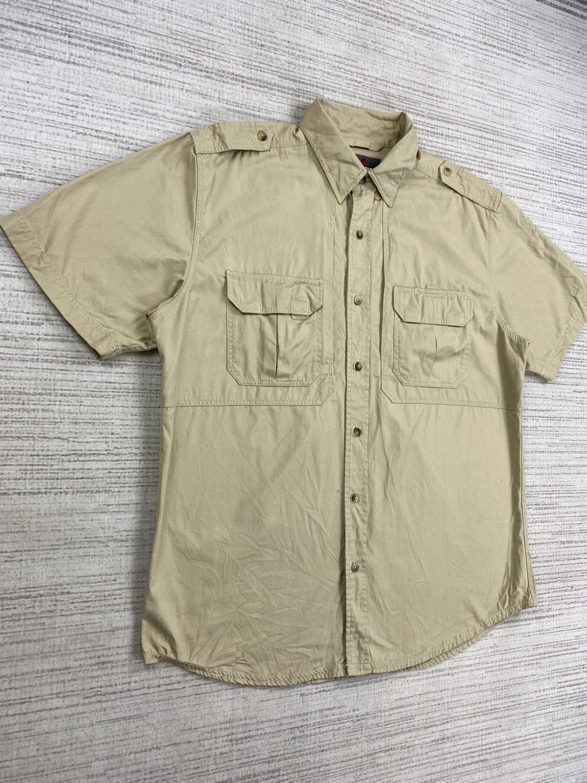 Japanese Brand × Vintage × Woolrich Woolen Mills Vintage Woolrich Tactical Shortsleeve Button Ups Shirt Size US XL / EU 56 / 4 - 3 Thumbnail