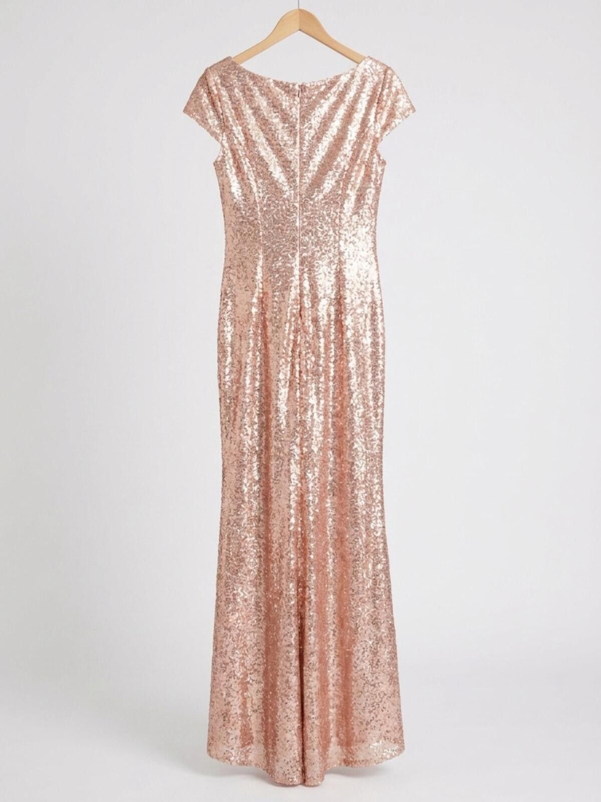 Other Sequin Maxi Dress in Rose Gold with Cap Sleeve Size XS / US 0-2 / IT 36-38 - 1 Thumbnail