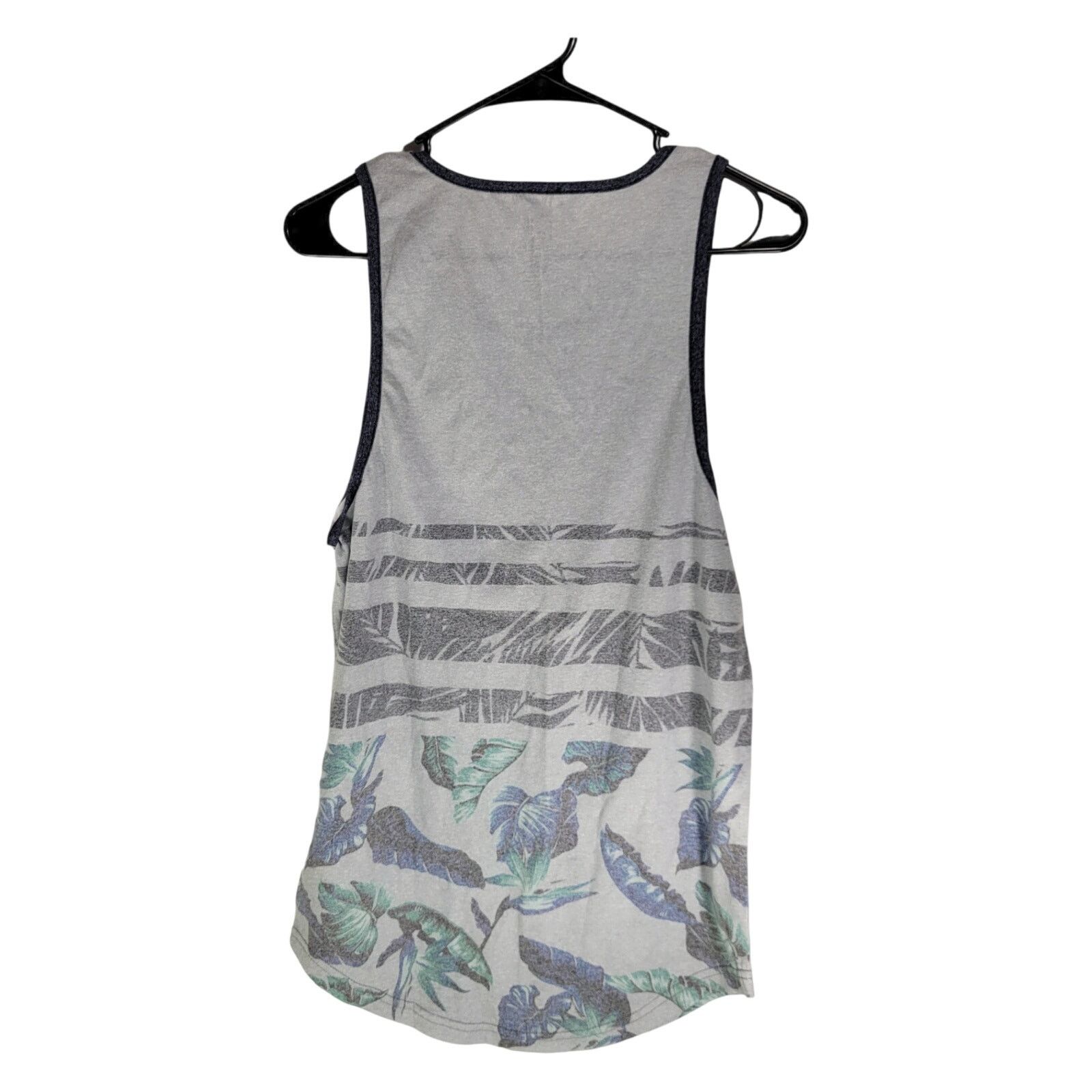 George George Men's S Tank Top Shirt Grey Blue Floral Summer Stripe Size US S / EU 44-46 / 1 - 2 Thumbnail
