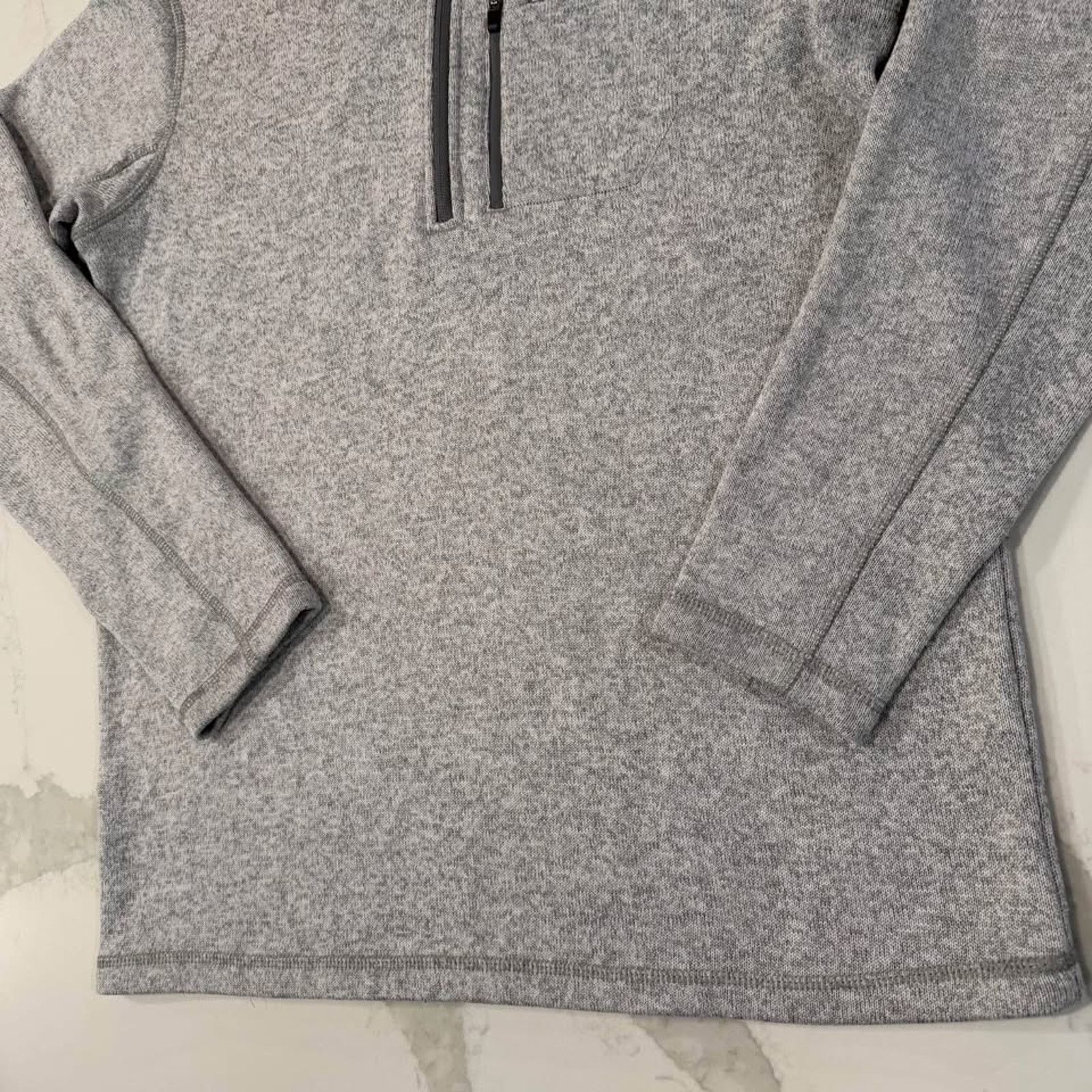 Eddie Bauer Eddie Bauer Fleece Quarter Zip MockNeck Sweater Gray Mens LT Size US L / EU 52-54 / 3 - 2 Thumbnail