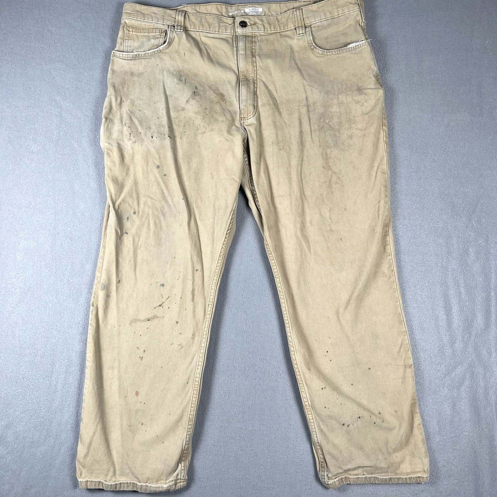 Carhartt Carhartt Jeans Mens 42x30 Relaxed Fit Distressed Brown Canvas 5-Pocket Workwear 102517-918 Size US 42 / EU 58 - 2 Thumbnail