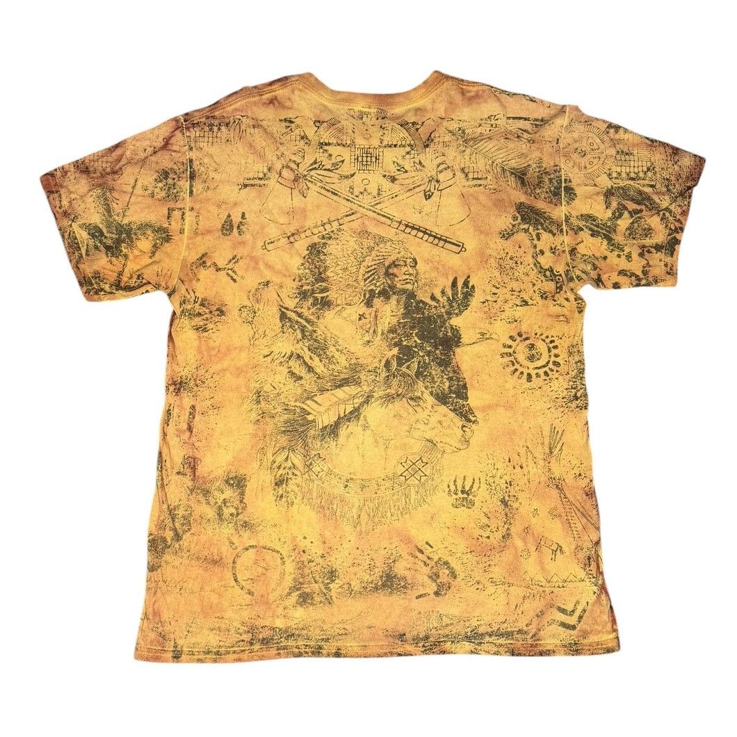 Gildan × Vintage Vintage Native American Indian Chief Eagle Wolf AOP T-Shirt Size US M / EU 48-50 / 2 - 2 Thumbnail