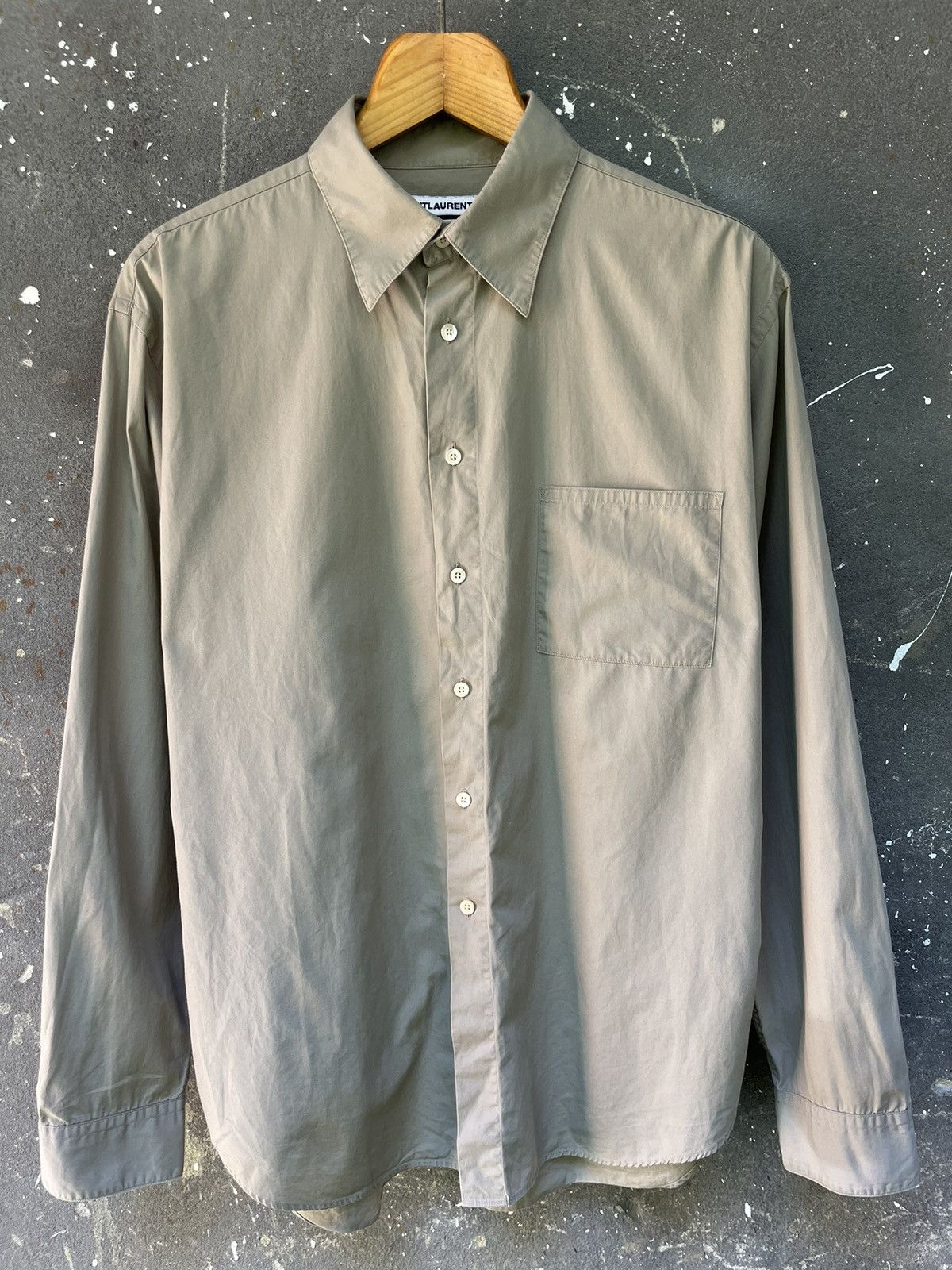 Saint Laurent Paris Saint Laurent Jeans Shirt Button Up Beige YVES RARE Size US XL / EU 56 / 4 - 2 Thumbnail