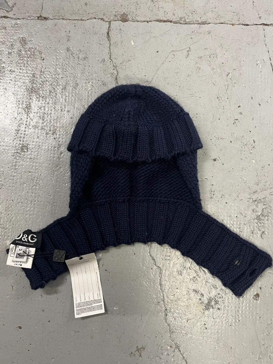 Dolce & Gabbana 2000s Dolce & Gabbana Navy Wool Hood Hat Size ONE SIZE - 4 Thumbnail