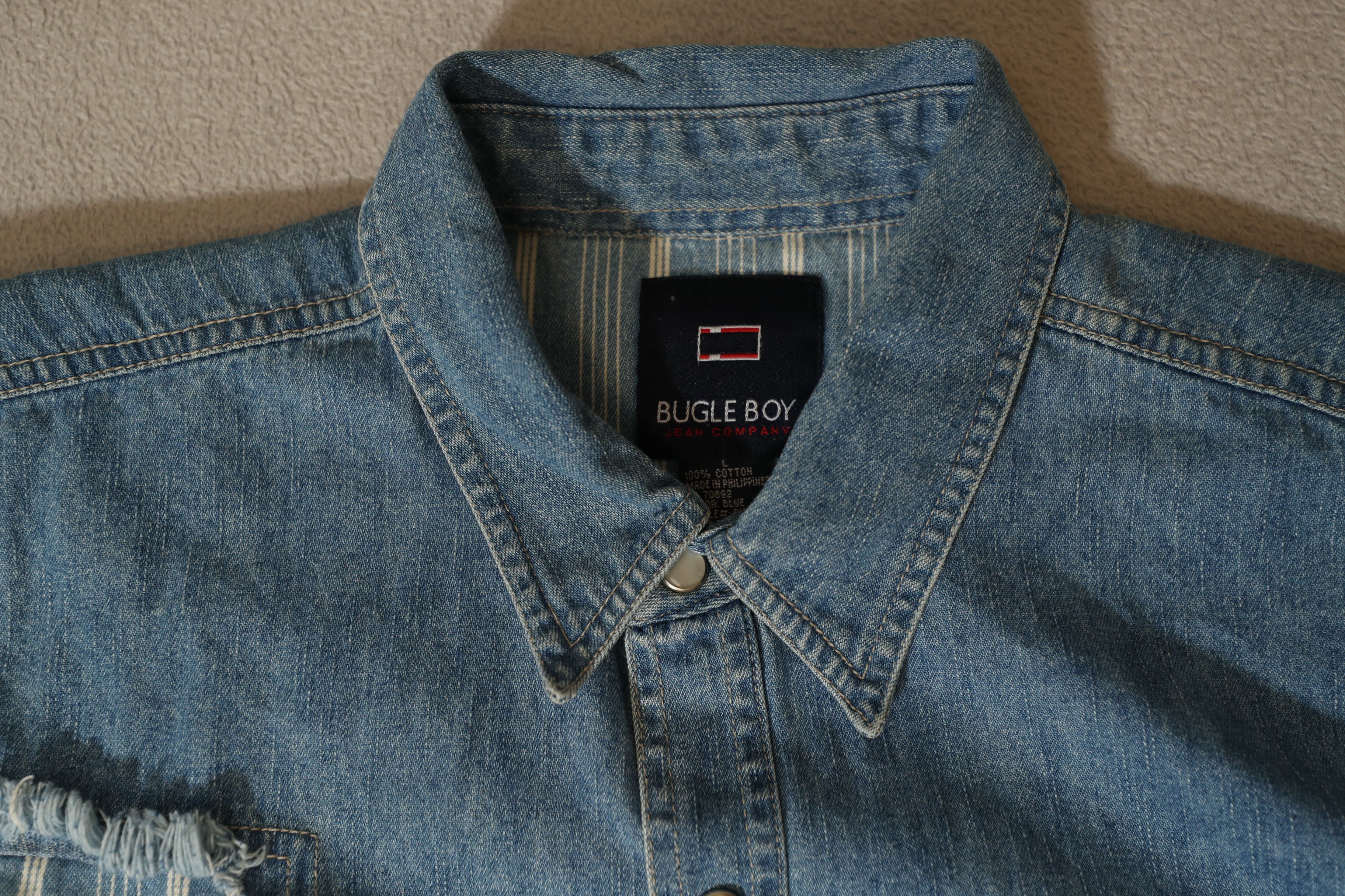 Bugle Boy Bugle Boy Premium Denim Button Down Shirt (L) Size US L / EU 52-54 / 3 - 11 Thumbnail