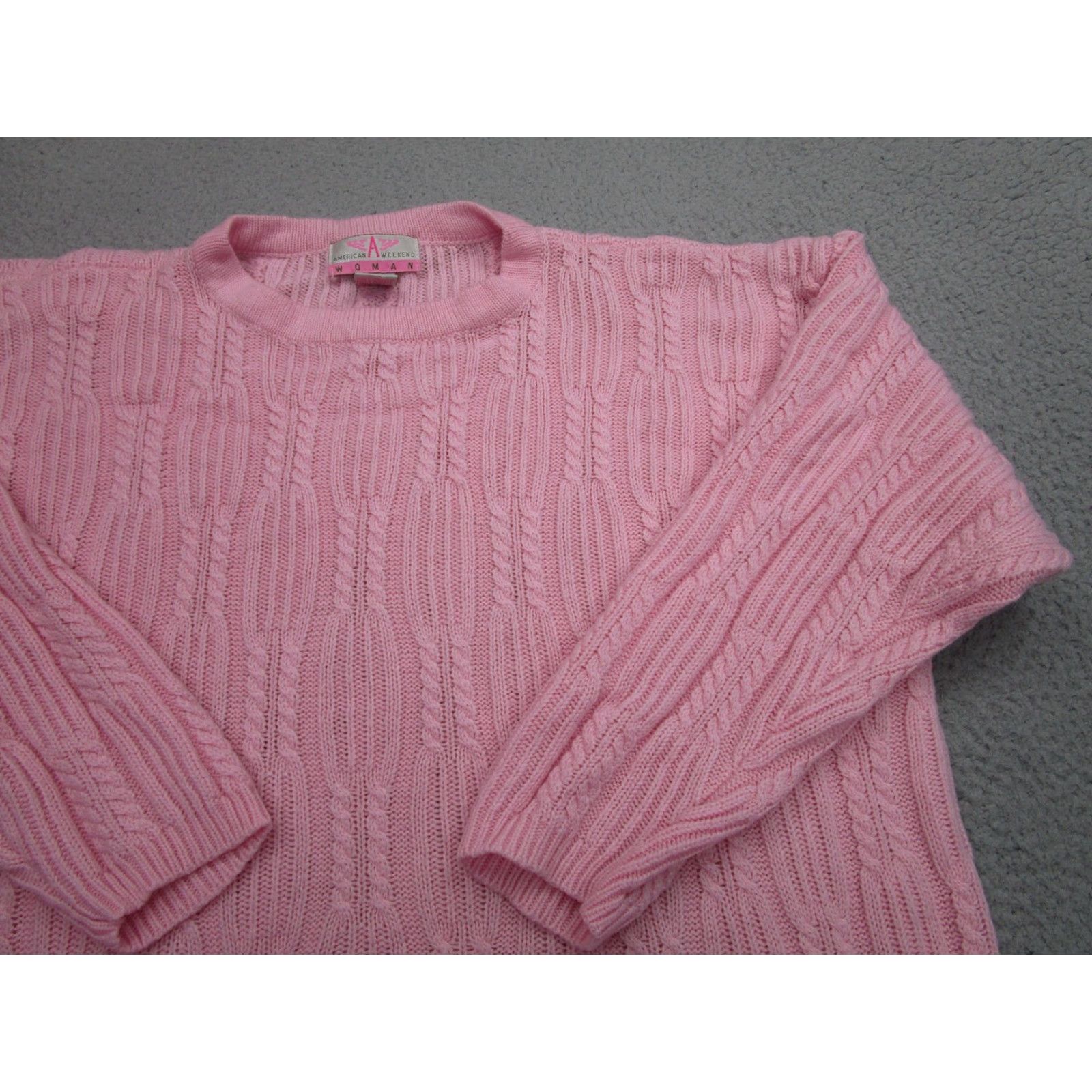 Pinko VINTAGE Fisherman Sweater Womens 1X Pink Cable Knit Pullover Knit 90s Y2K Size XL / US 12-14 / IT 48-50 - 2 Thumbnail