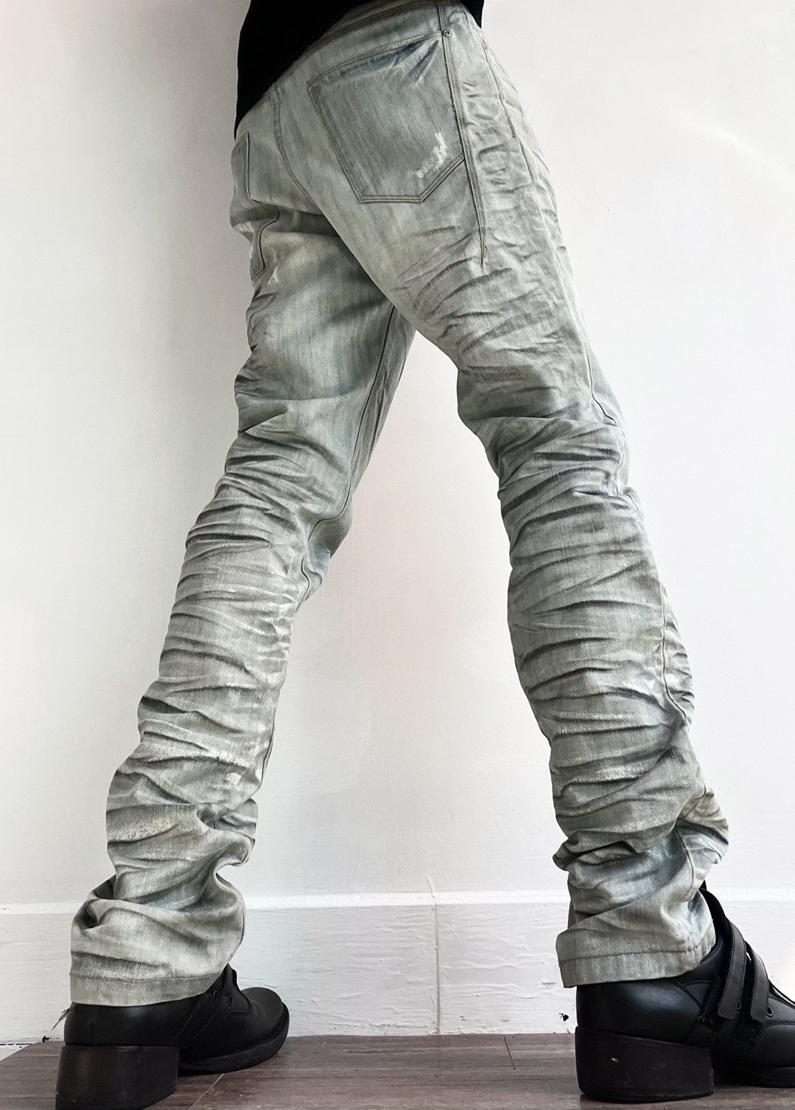 semanticdesign 2000s Semantic Design Avant-Garde Stacked Jeans Size US 32 / EU 48 - 3 Thumbnail