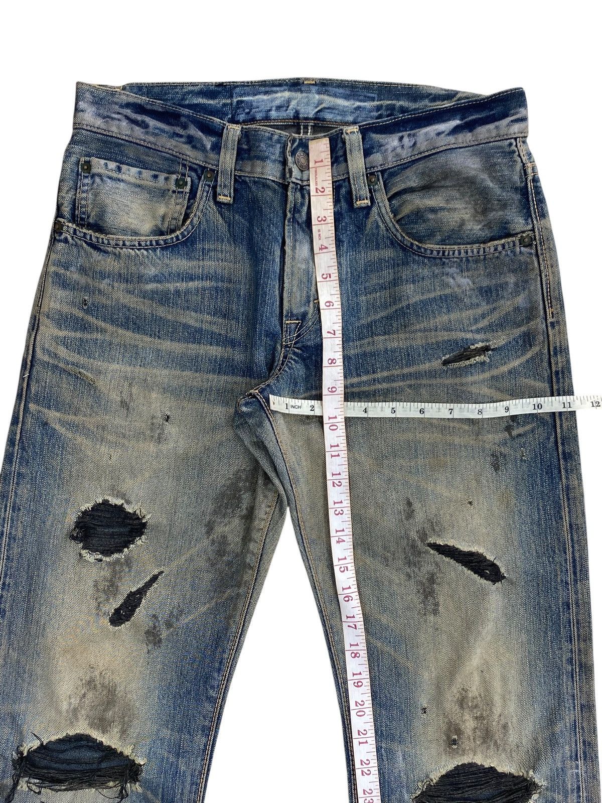 Edwin Vintage Edwin Mud Wash Style Distressed Jeans Size US 32 / EU 48 - 10 Thumbnail
