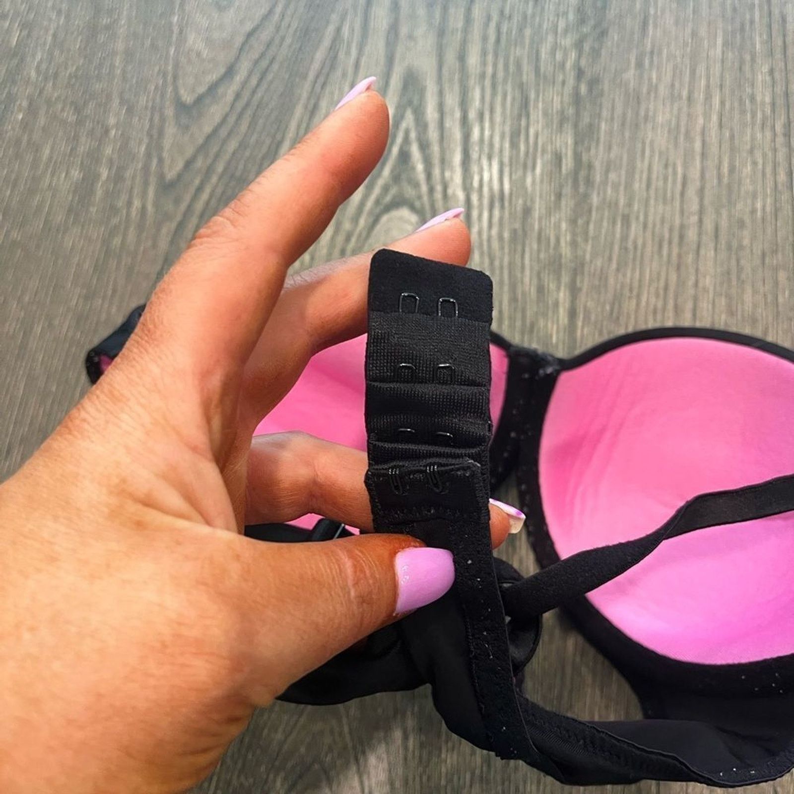 Vintage Victorias Secret PINK Black Push Up Bra - Size 34B Size ONE SIZE - 3 Thumbnail