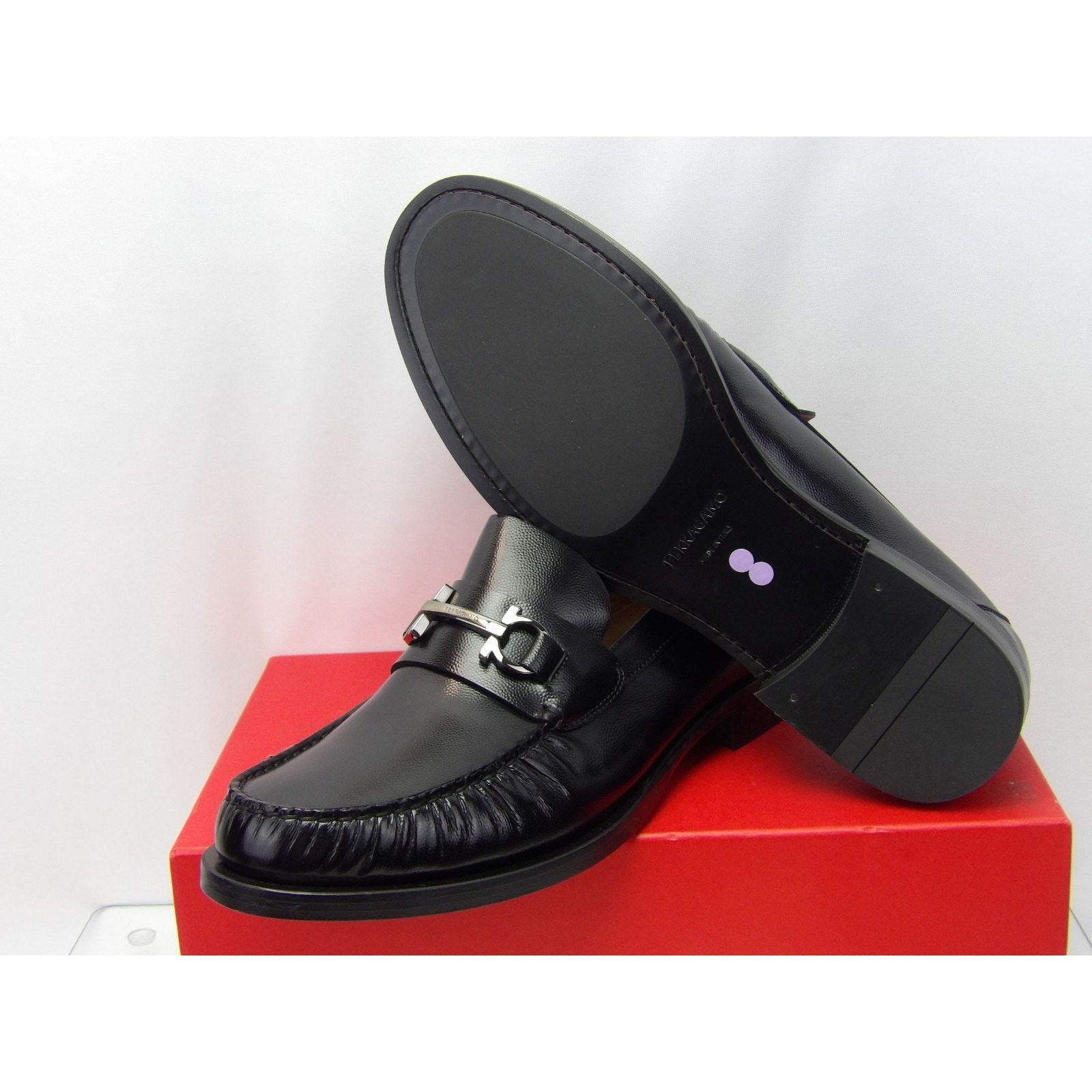Salvatore Ferragamo Gancini Black Leather Men’s Dress Loafers Shoe Size 12 2E Gancini buckle loafer - Men | Ferragamo main image 3