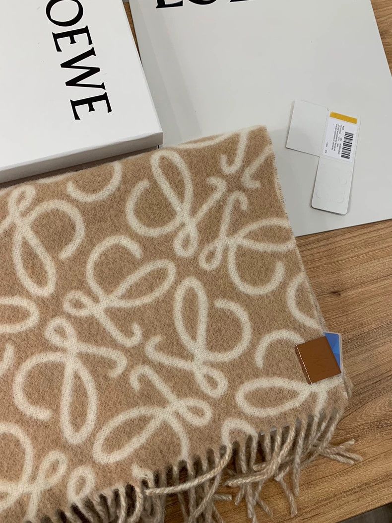 Loewe LOEWE Logo printed wool scarf Size ONE SIZE - 7 Thumbnail