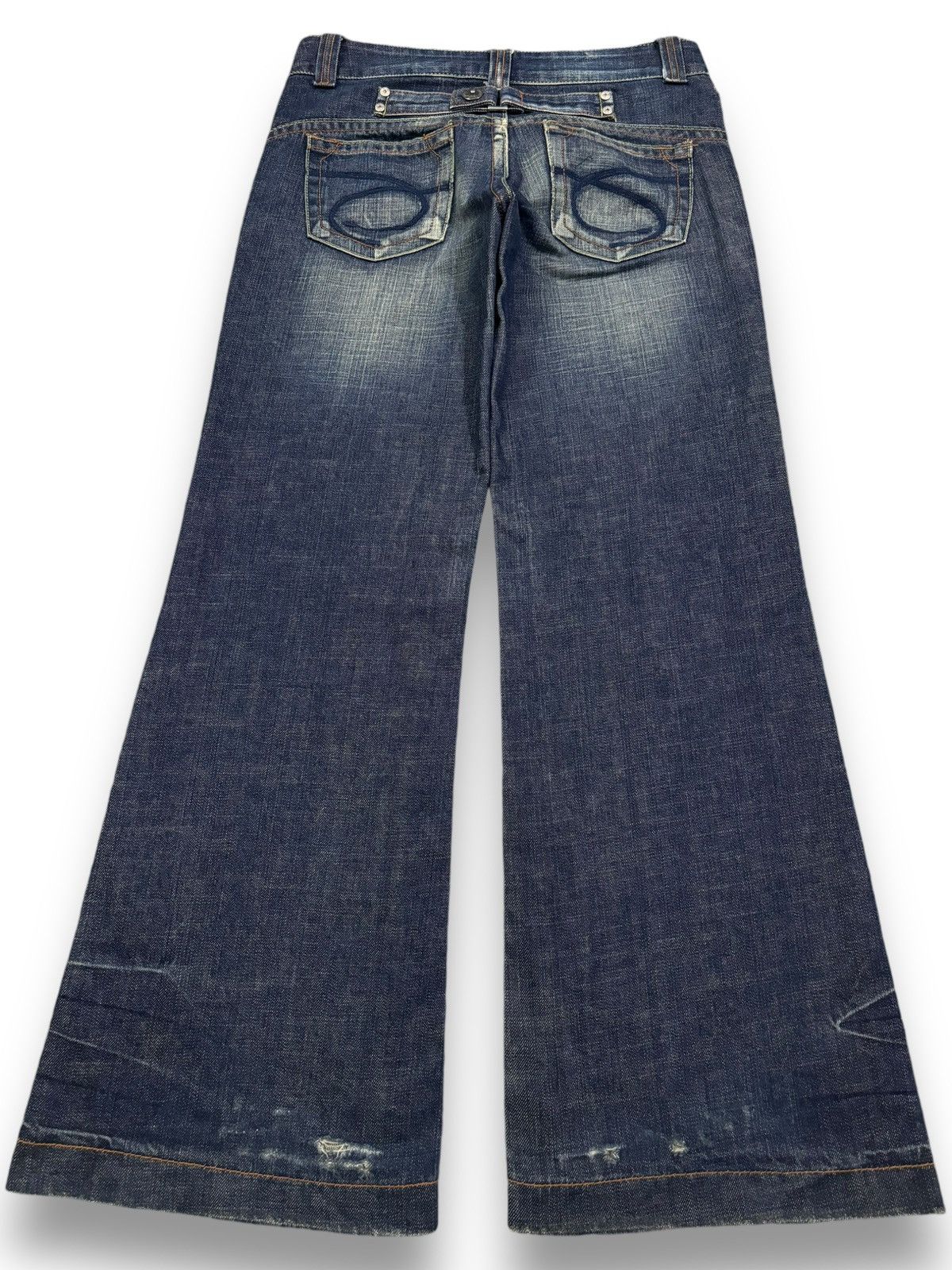 Vintage Japanese Brand Flare Wide Leg Distressed Punk Jeans