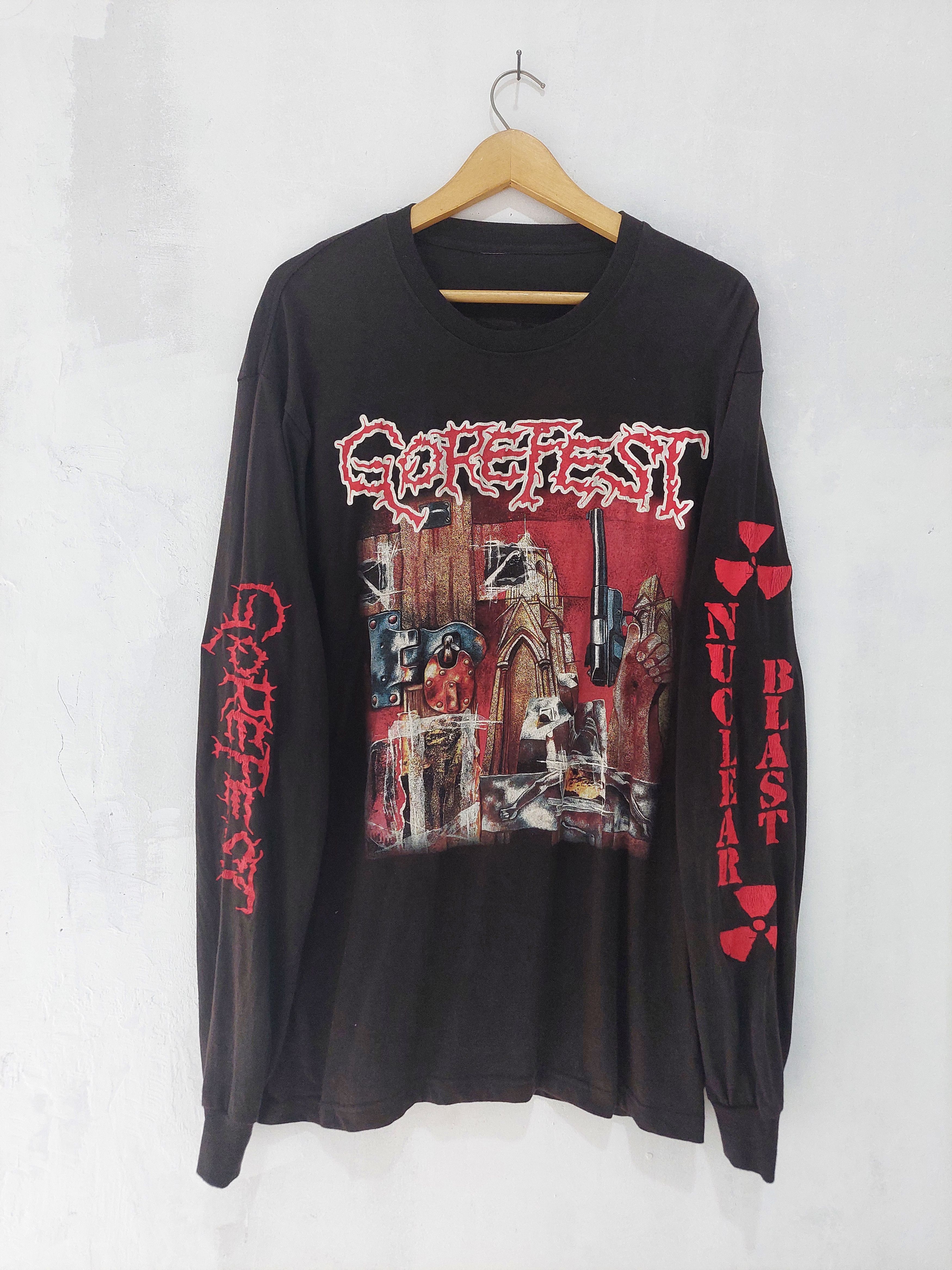 image of Archival Clothing x Band Tees Vintage Gorefest False Tour Longsleeve in Black, Men's (Size XL)