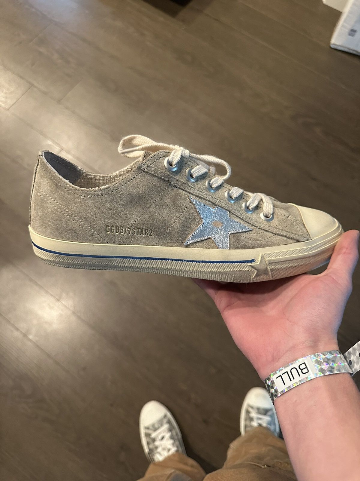 image of Golden Goose Ballstar Sneakers in Suede Grey, Men's (Size 8)