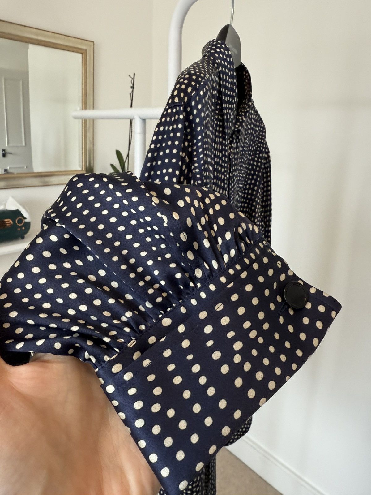 Saint Laurent Paris SS21 Saint Laurent Silky Polka Dot Shirt Size US M / EU 48-50 / 2 - 11 Thumbnail