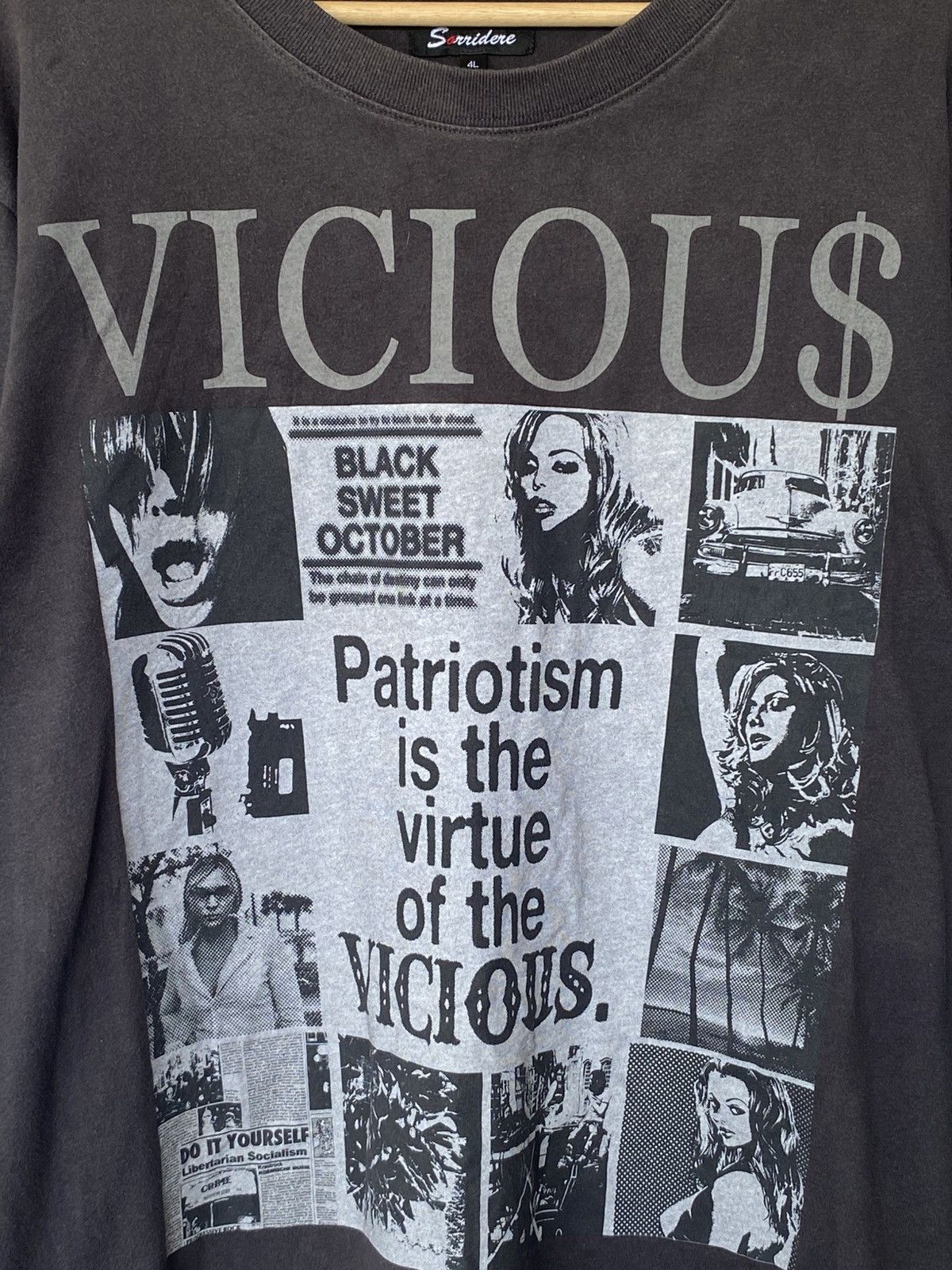 Vintage Vintage Vicious Black Sweet October Inspired By Hysteric Glamour Tees Japanese Brand Size US XXL / EU 58 / 5 - 2 Thumbnail