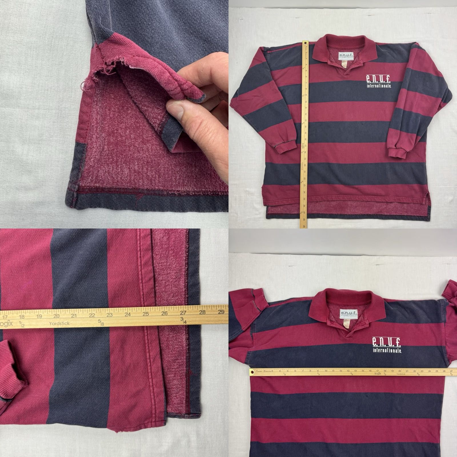 Vintage VINTAGE Enuf Internationale Rugby Polo Shirt Adult Large Striped 90s Red Mens Size US L / EU 52-54 / 3 - 8 Thumbnail