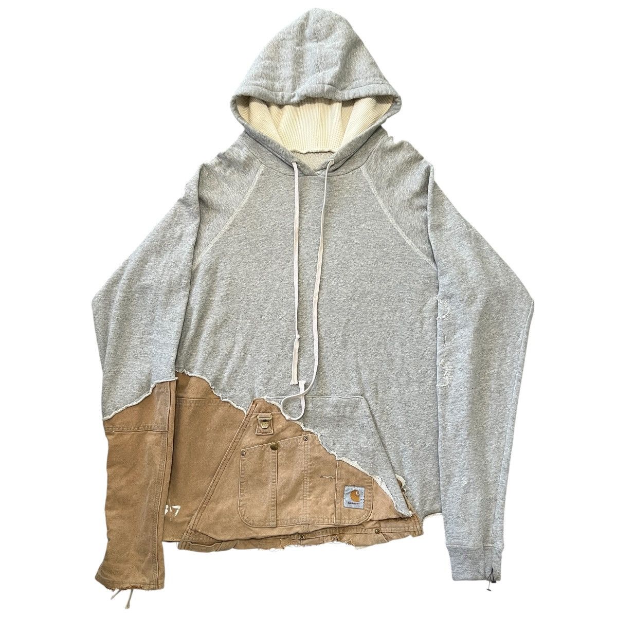 Greg Lauren Greg Lauren Grey Fleece / Carhartt Rework Hoodie Size 3 Size US M / EU 48-50 / 2 - 1 Thumbnail